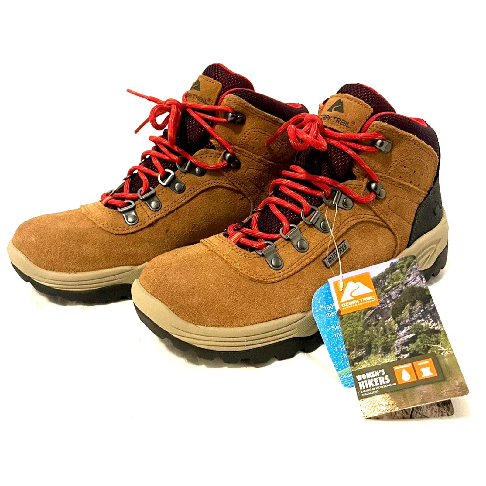 Ozark Trail Women’s Leather Waterproof Stoneclad Hiker Boots Size 9.5 NEW