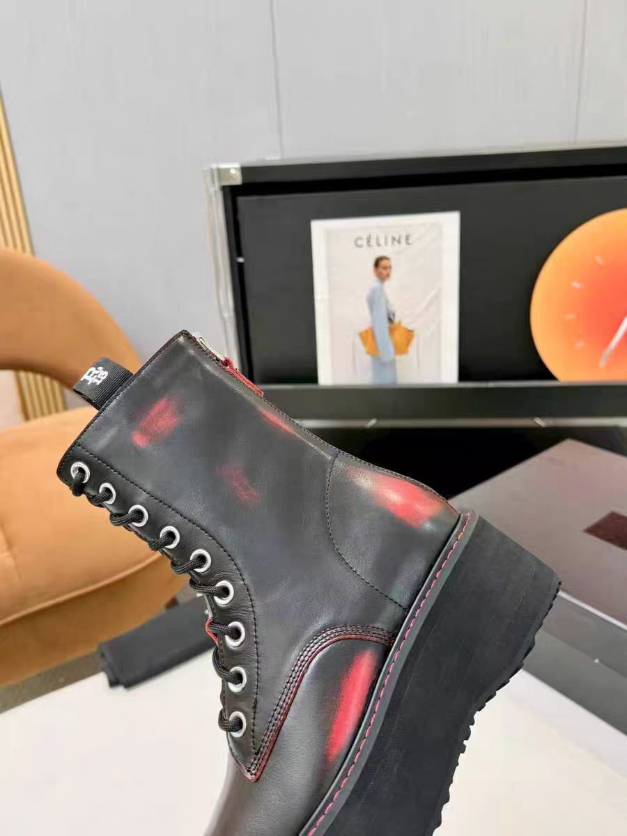 R13 Double Stack Platform Leather Punk Boots