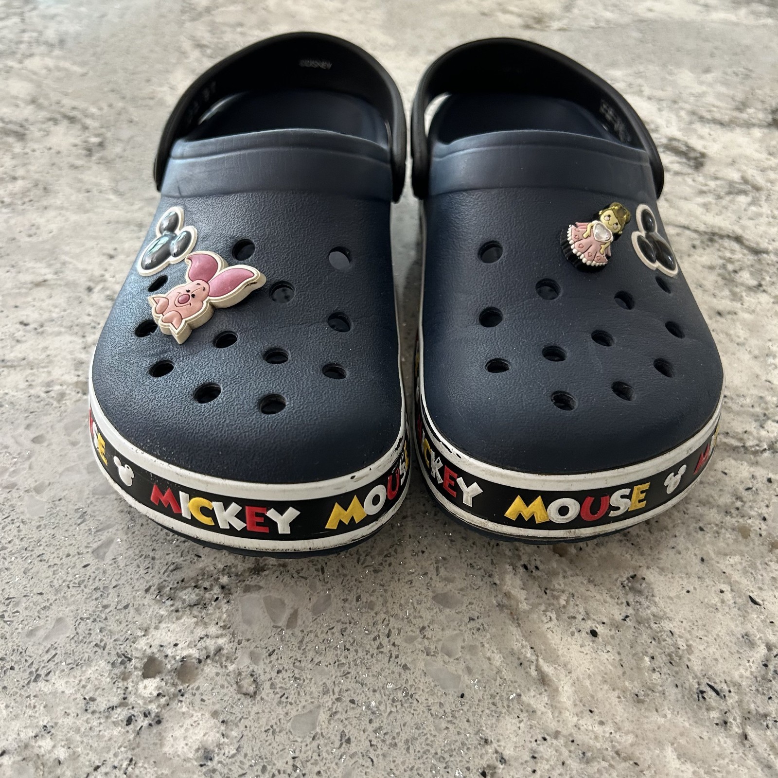 Mickey Mouse III Crocs Blue with Mickey Mouse Graphics Midsole Women’s Size 8