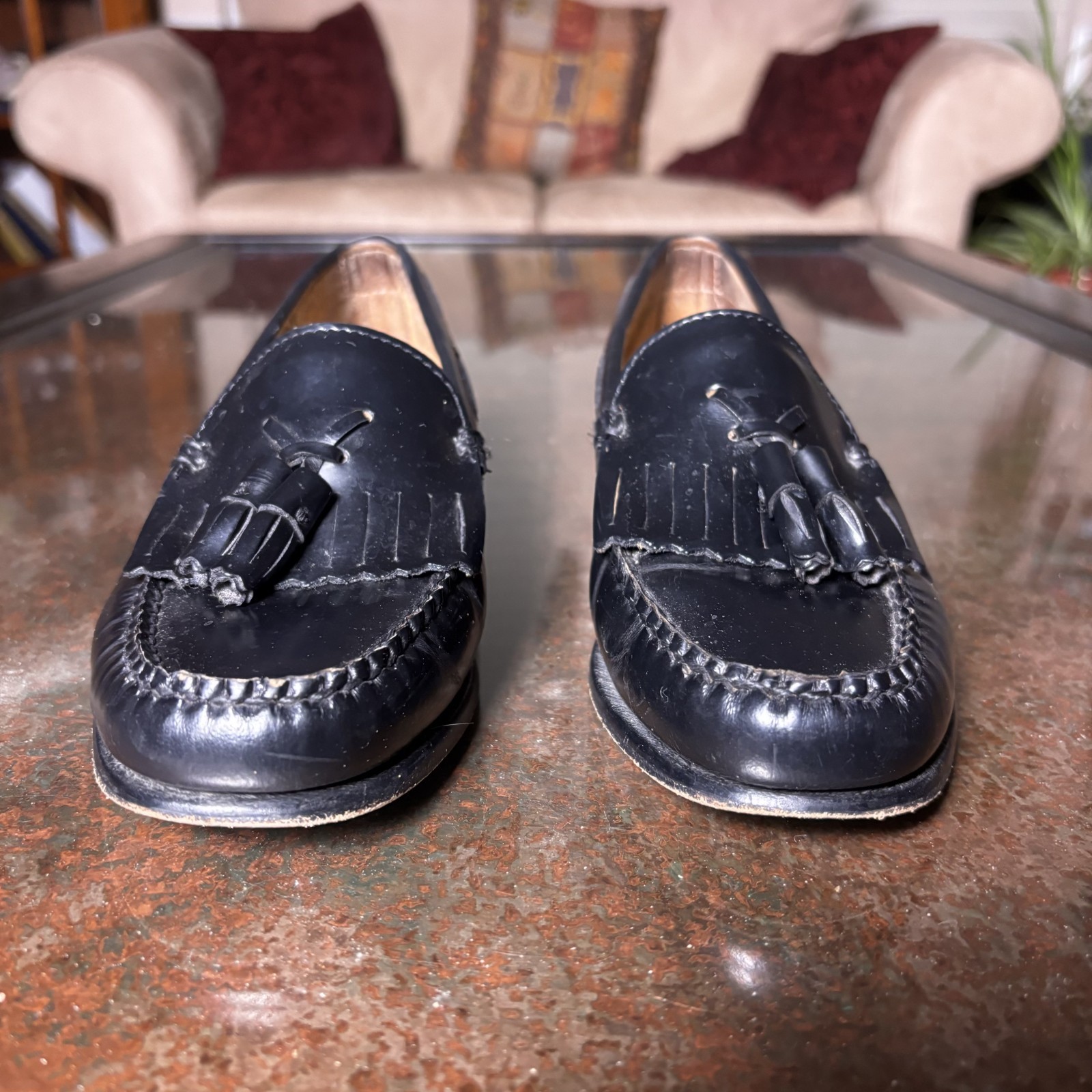 GH Bass Weejuns Penny Loafers Womens Size 5.5 Black Leather Tasseled Classic