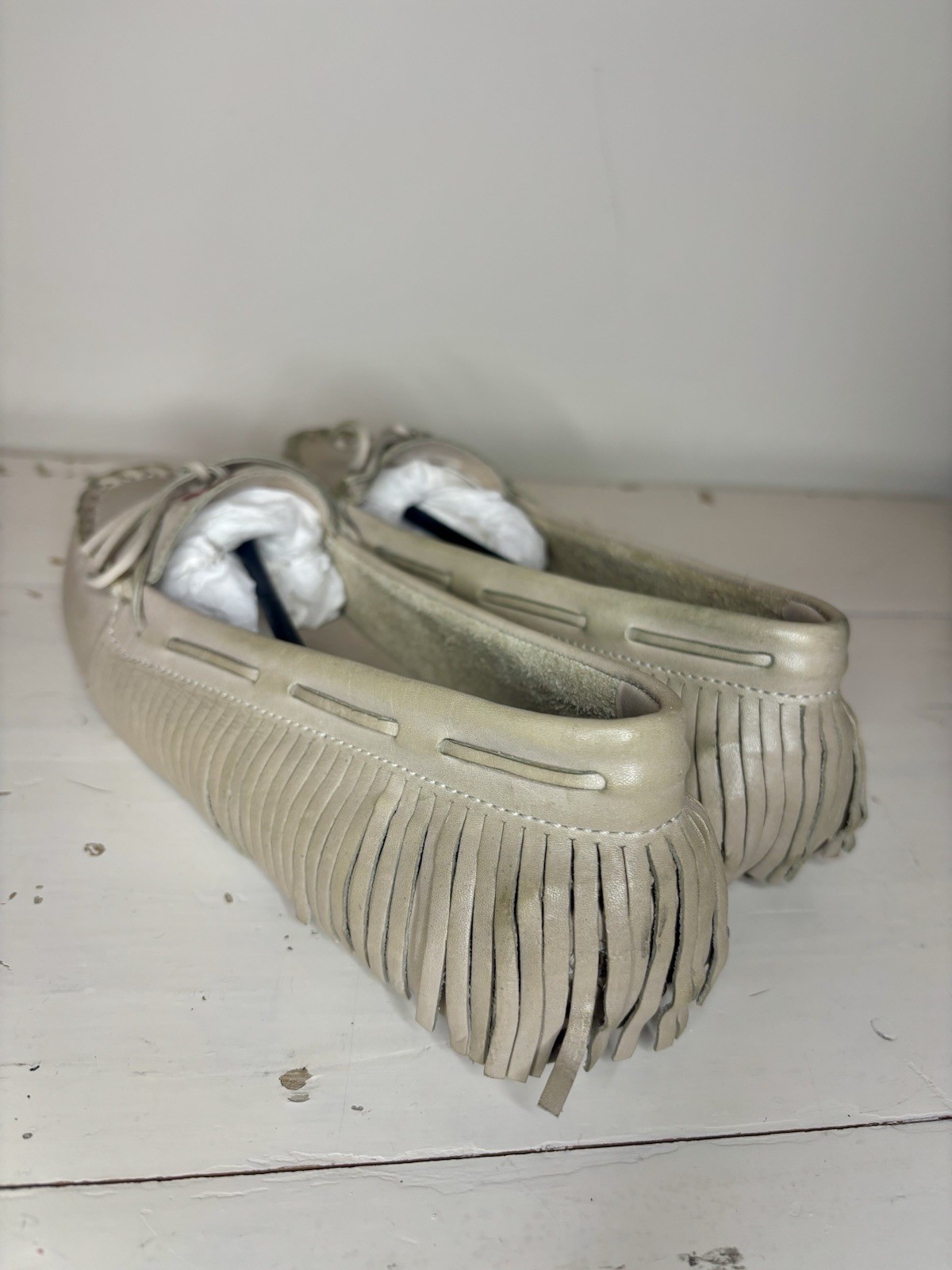 NEW Hunter 100% Leather Women’s Beige Moccasin Flats EU 38 US 7 Slip-On RARE!