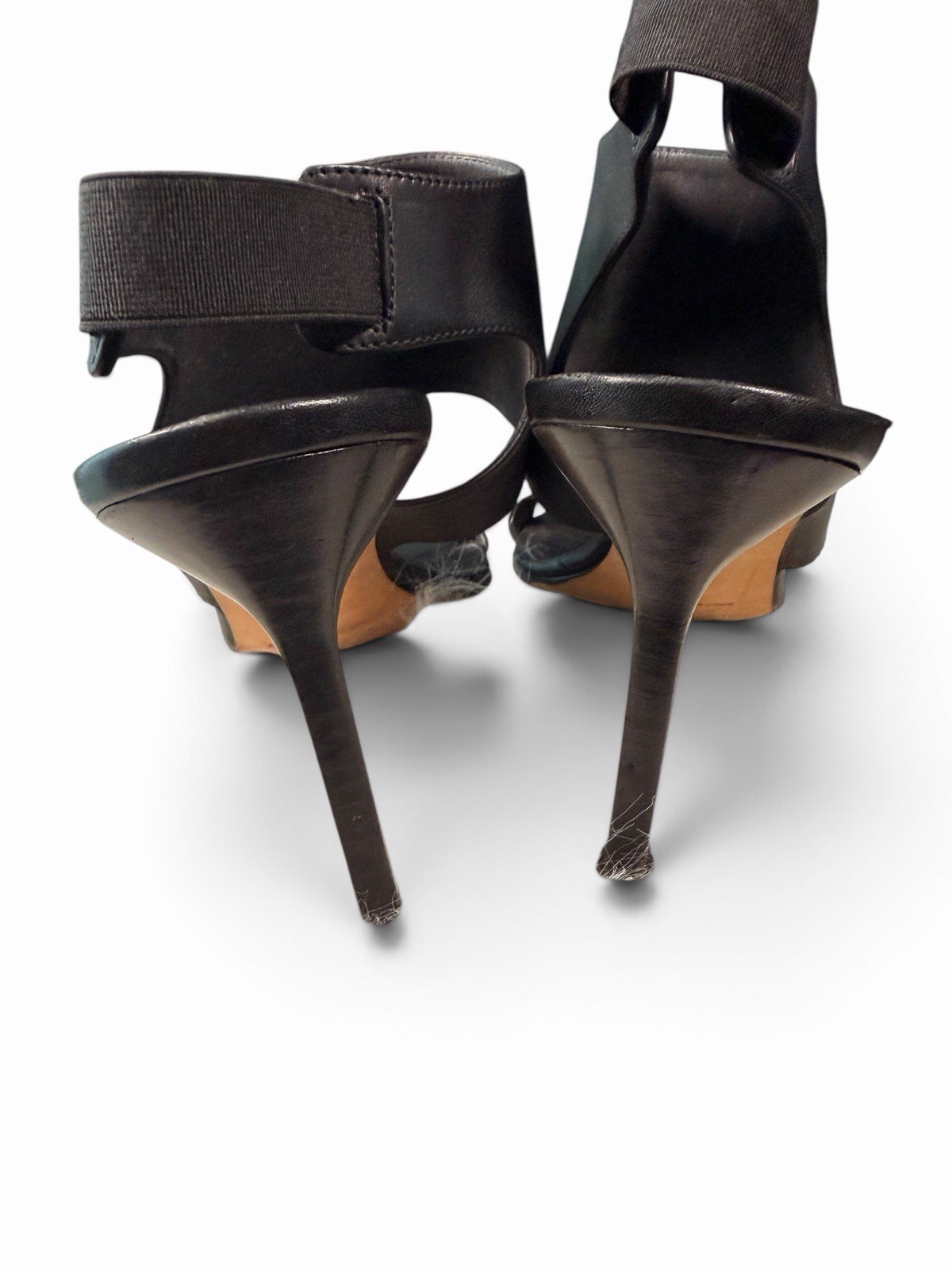 Manolo Blahnik Black Leather Ankle Cuff Stiletto Sandals EU 40.5 US 10/10.5