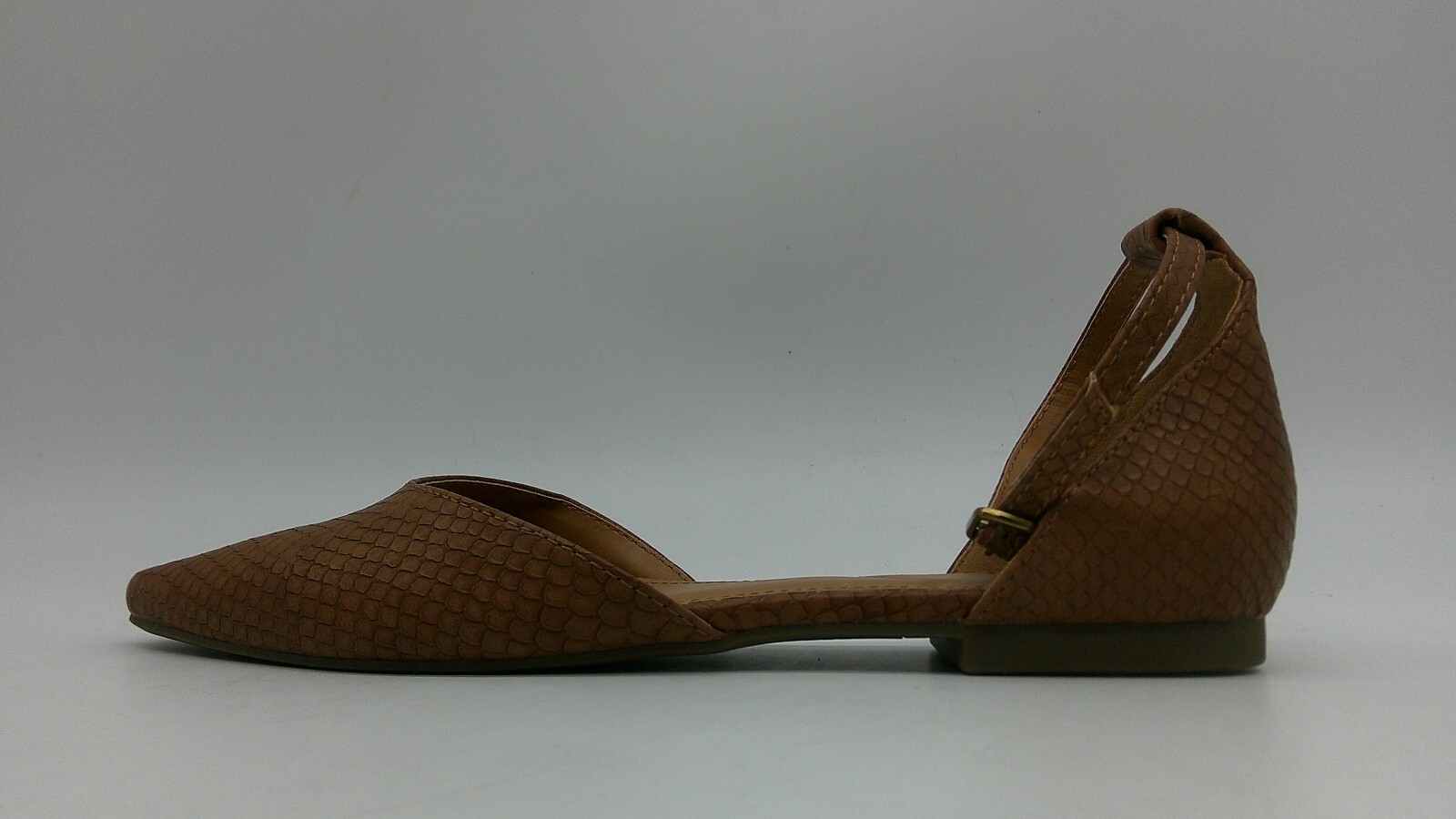 A.N.A. Brown Snake Embossed Synthetic Closed Toe Sandals Wmns Sz 9 M Ankle Strap