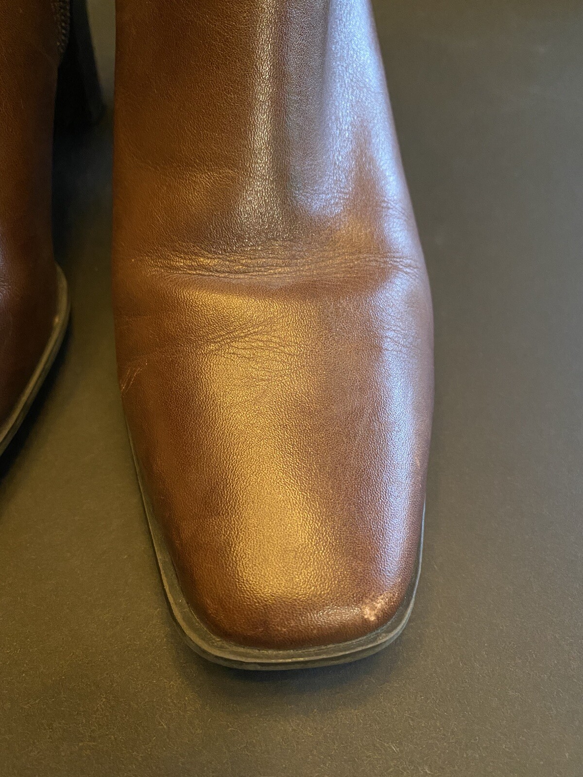 ANA a.n.a A New Approach Brown Leather Mid Calf Side Zipper Boots Size 8 M