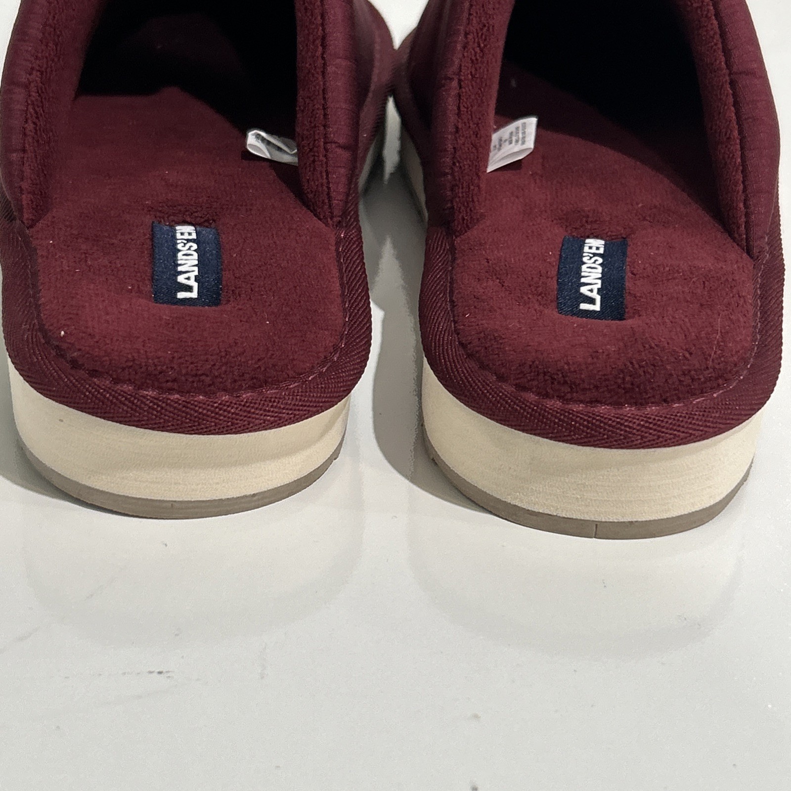 Lands’ End Fleece Lined Comfort Puffer Slip On Indoor Outdoor Slippers Women 9 B