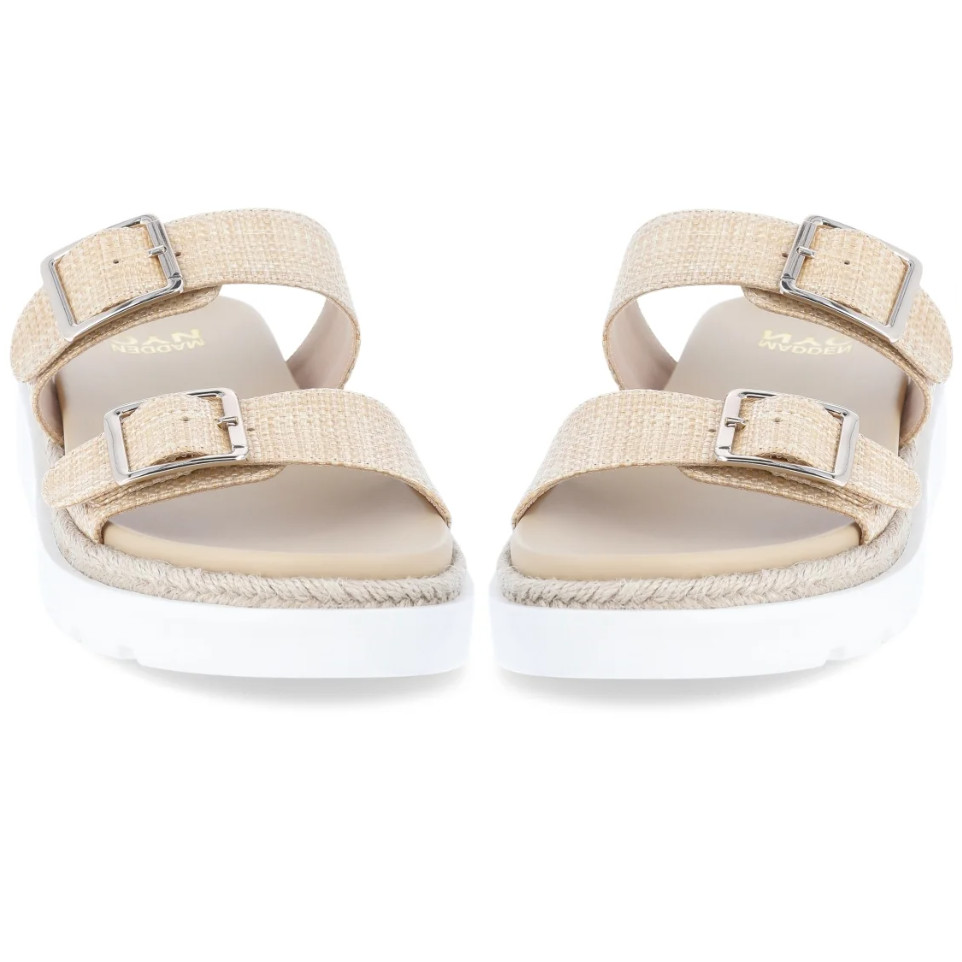 N.W.T – Madden NYC Women’s Flatform Two Strap Sandals (Color Raffia, Size 8 1/2)