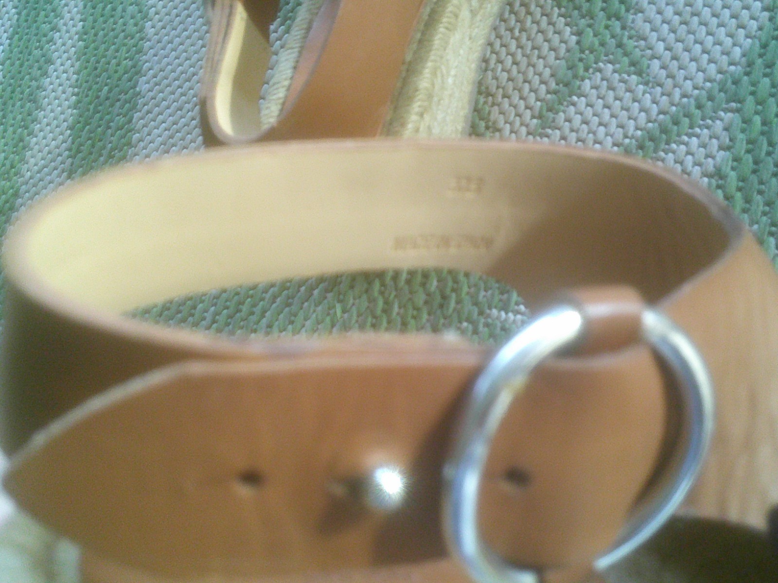 Rag & Bone Tan Leather Calla Espadrille Sandals O-ring Buckle 37.5 US 7.5 NWOB