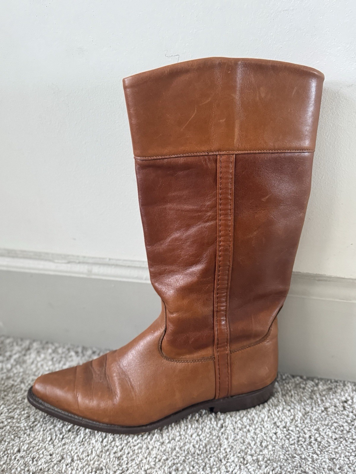 Vintage Leather Wrangler Women’s Riding Boots Calf Western Cowboy 8.5