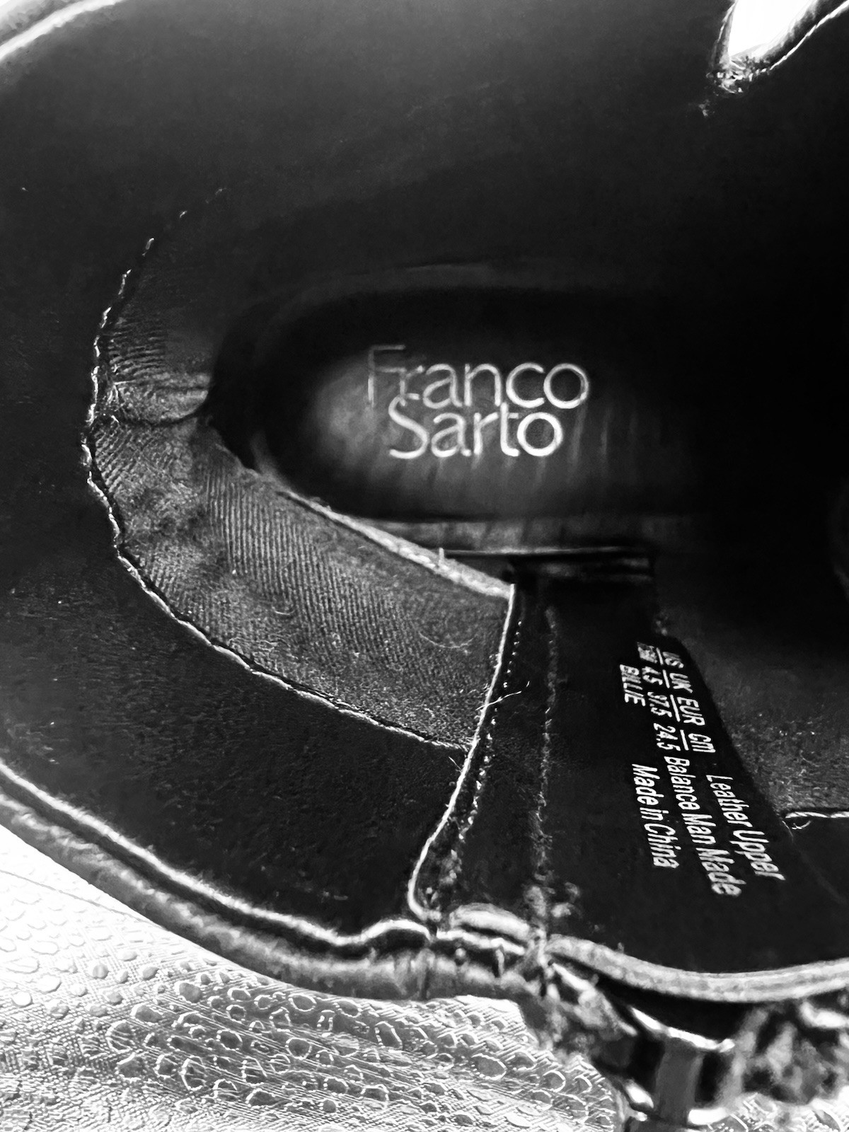 Franco Sarto Billie Black Leather Lug Sole Ankle Boots Women’s 7.5 Zip Comfort