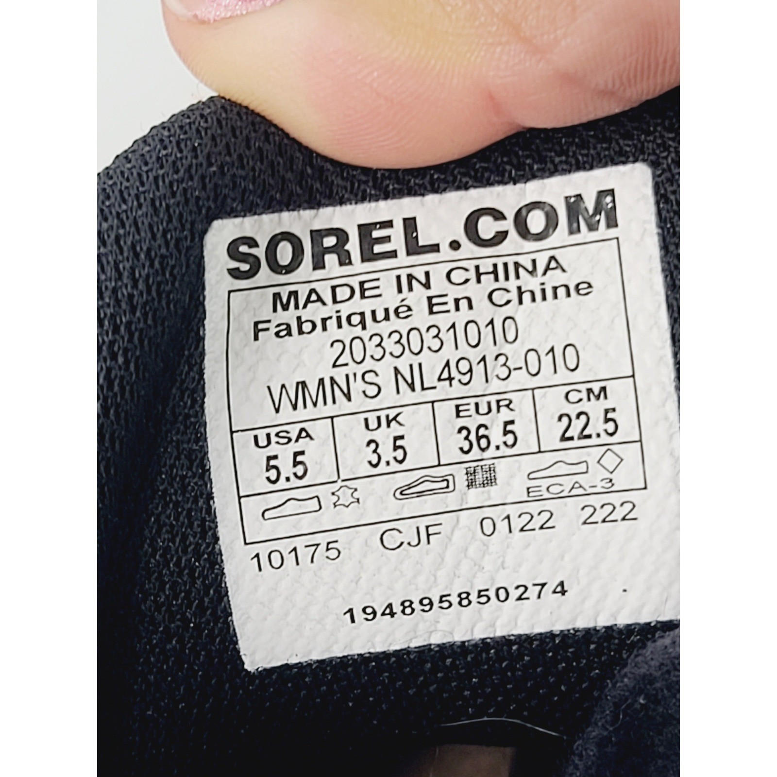 Sorel Lace Up Suede / Textile / Rubber Wedge Sneaker Boots Womens Size 5.5 Black
