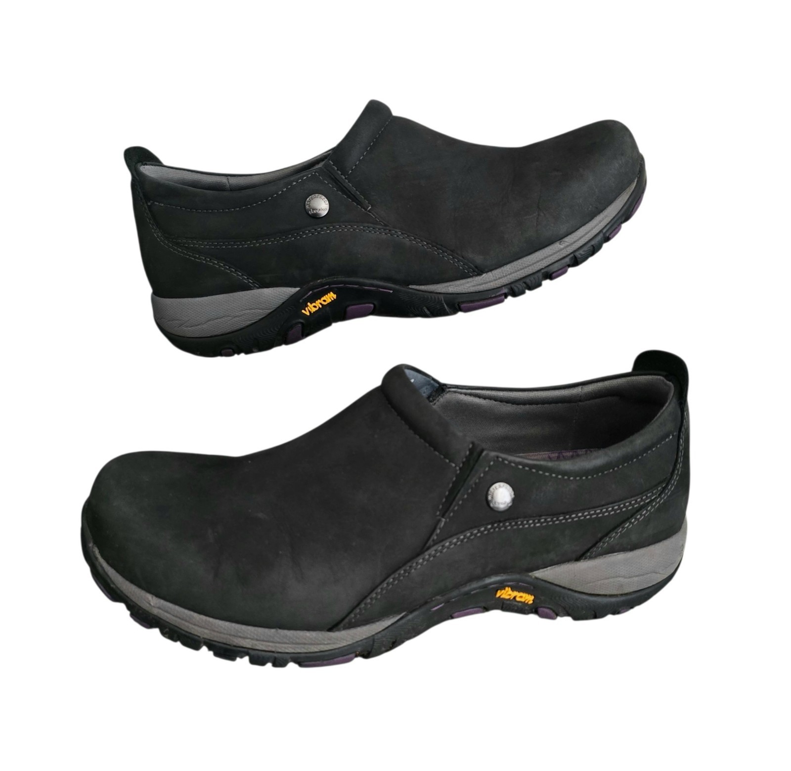 Dansko Patti Shoes Clogs Womens US 9.5 – 10 Black Nubuck Leather Vibram EU 40