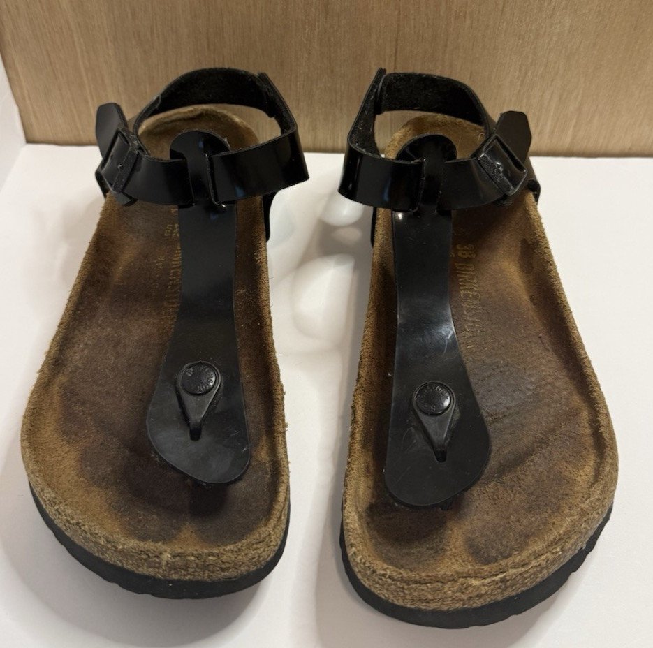 Birkenstock Women’s Kairo Sandal Patent Black Size EU 38 US 7 – 7 1/2