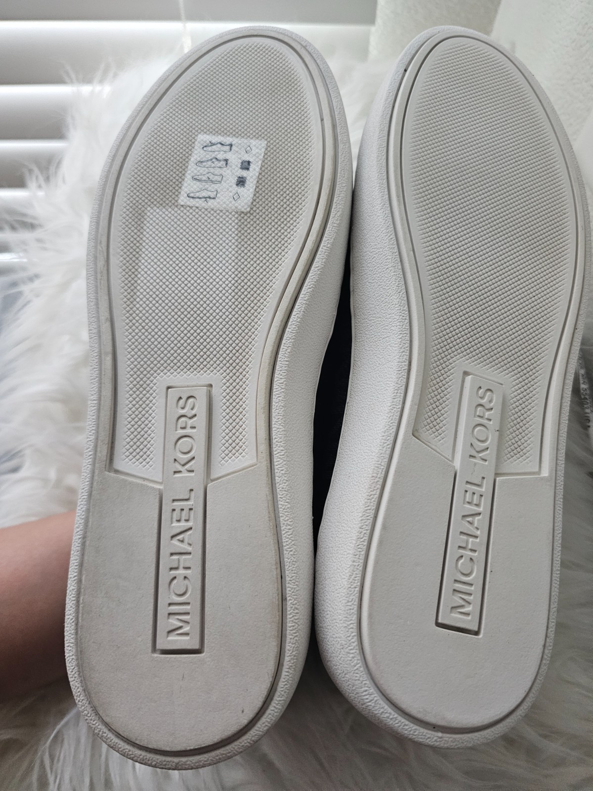 Michael Kors Keaton Womens Shoes Sz 6.5 M Black Signature Logo Slip On Sneakers