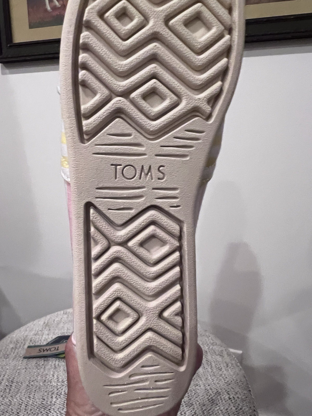 TOMS NWT Women’s Slip-On Pastel Multi Stripe Colorblock Canvas Shoe Size 9