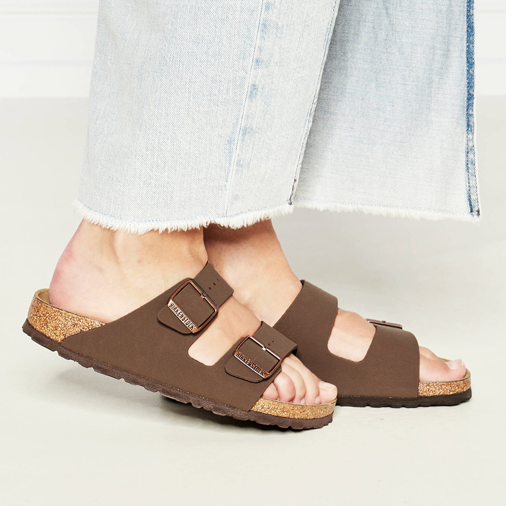 Birkenstock Arizona Birkibuc Mocha Cork Footbed Women’s Sandals Medium/Narrow