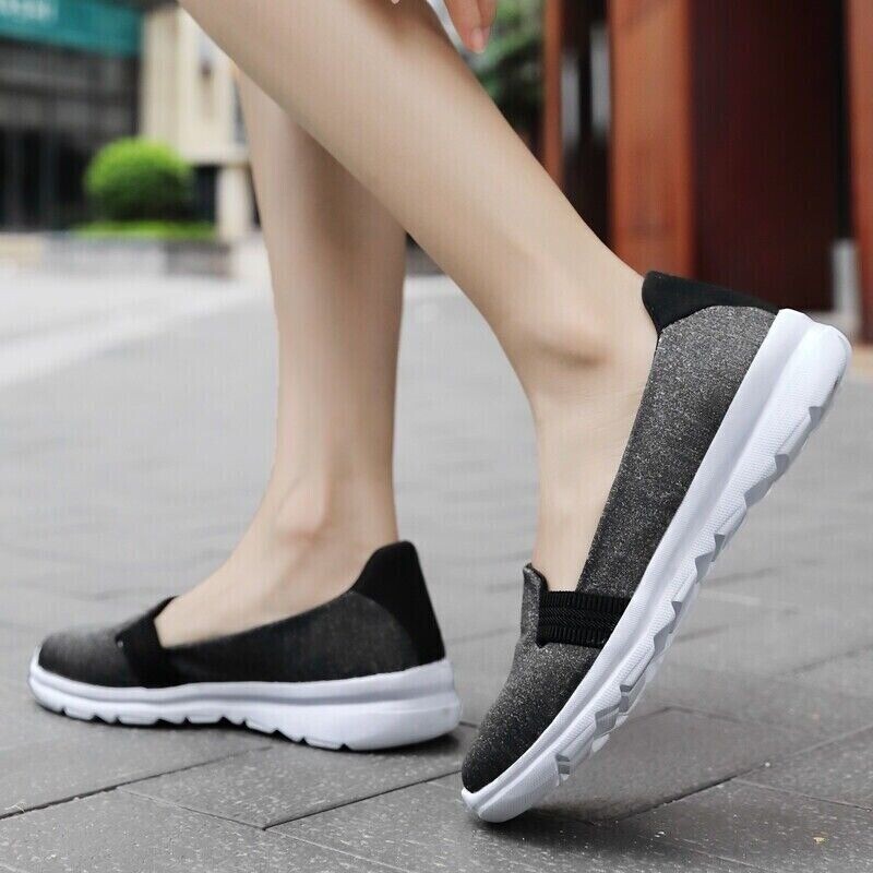 Women Fashion Loafers Shoes Comfortable Sock Slip-on Ballerina Wedge Shoes size