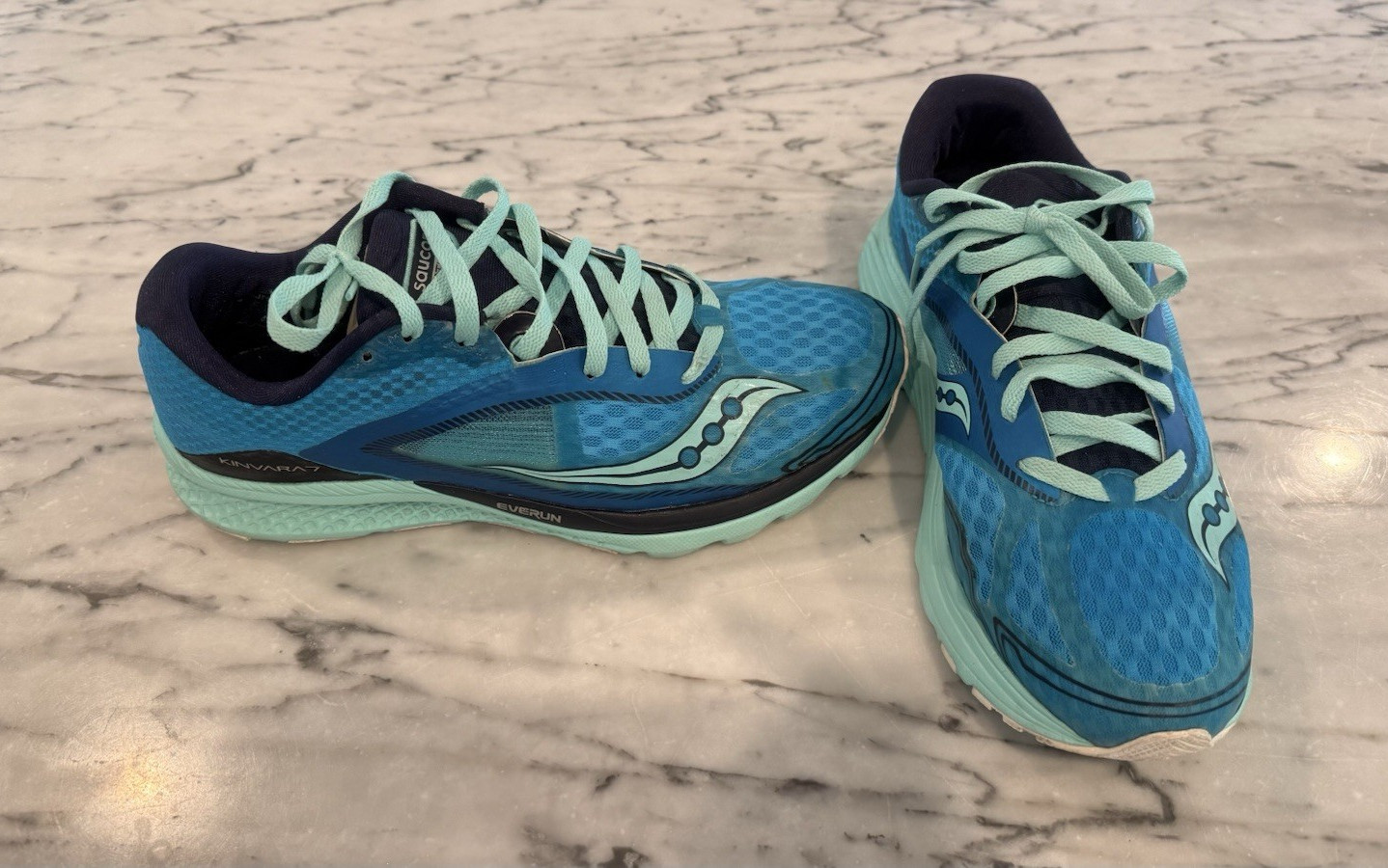 Saucony Kinvara Natural Series Women’s Lace-Up Low Top Sneakers Blue/Green