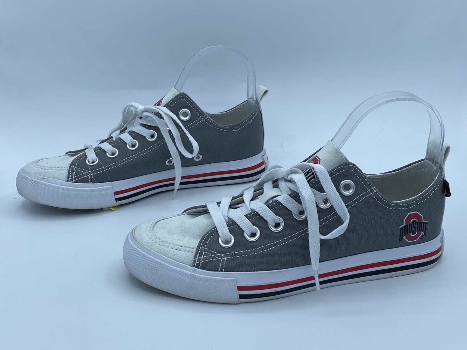 Skicks Ohio State Preowned Womens Gray Canvas «Converse Style»Shoes SIZE 7 M