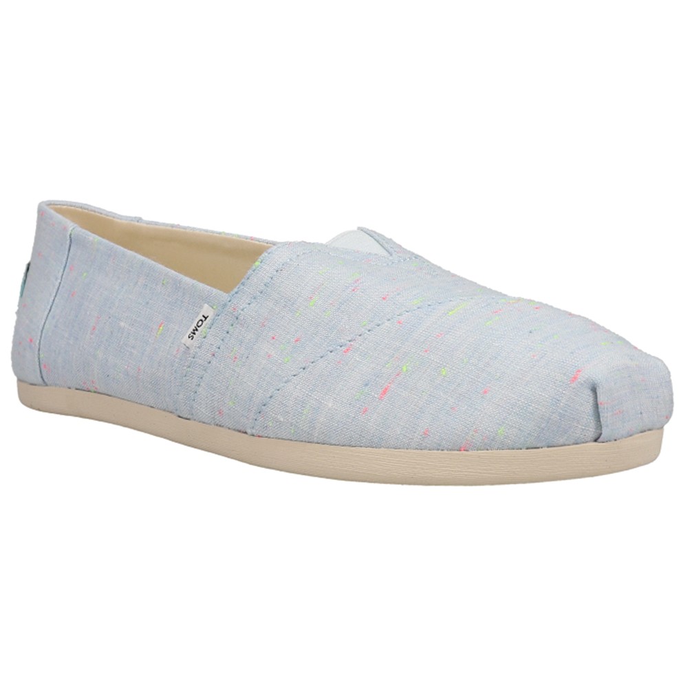 TOMS Alpargata Canvas Slip On Womens Blue Flats Casual 10017740T