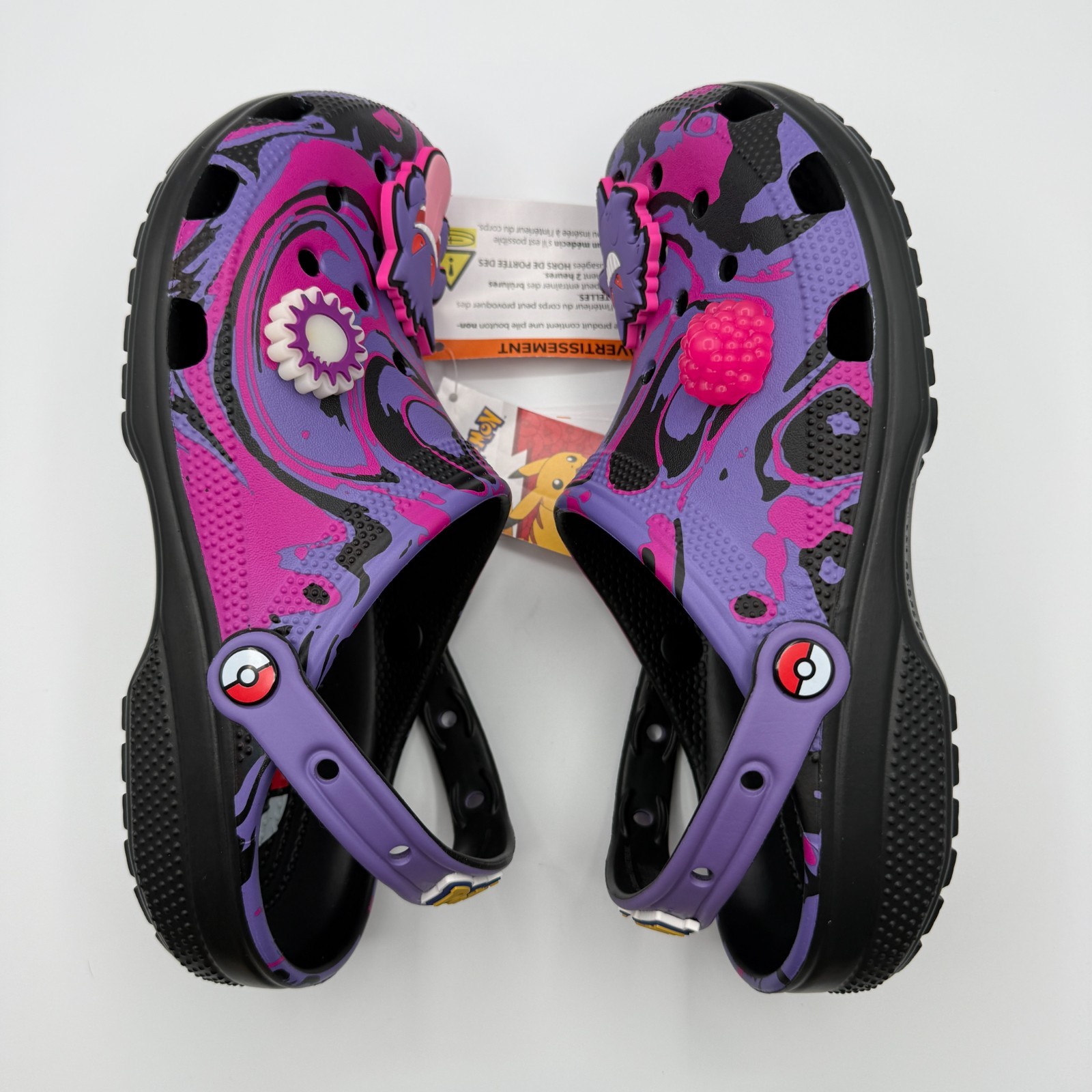 Croc Pokemon Genger Classic Clog Purple Glow/Light Up M8/W10 NWT w/Box (B-41)