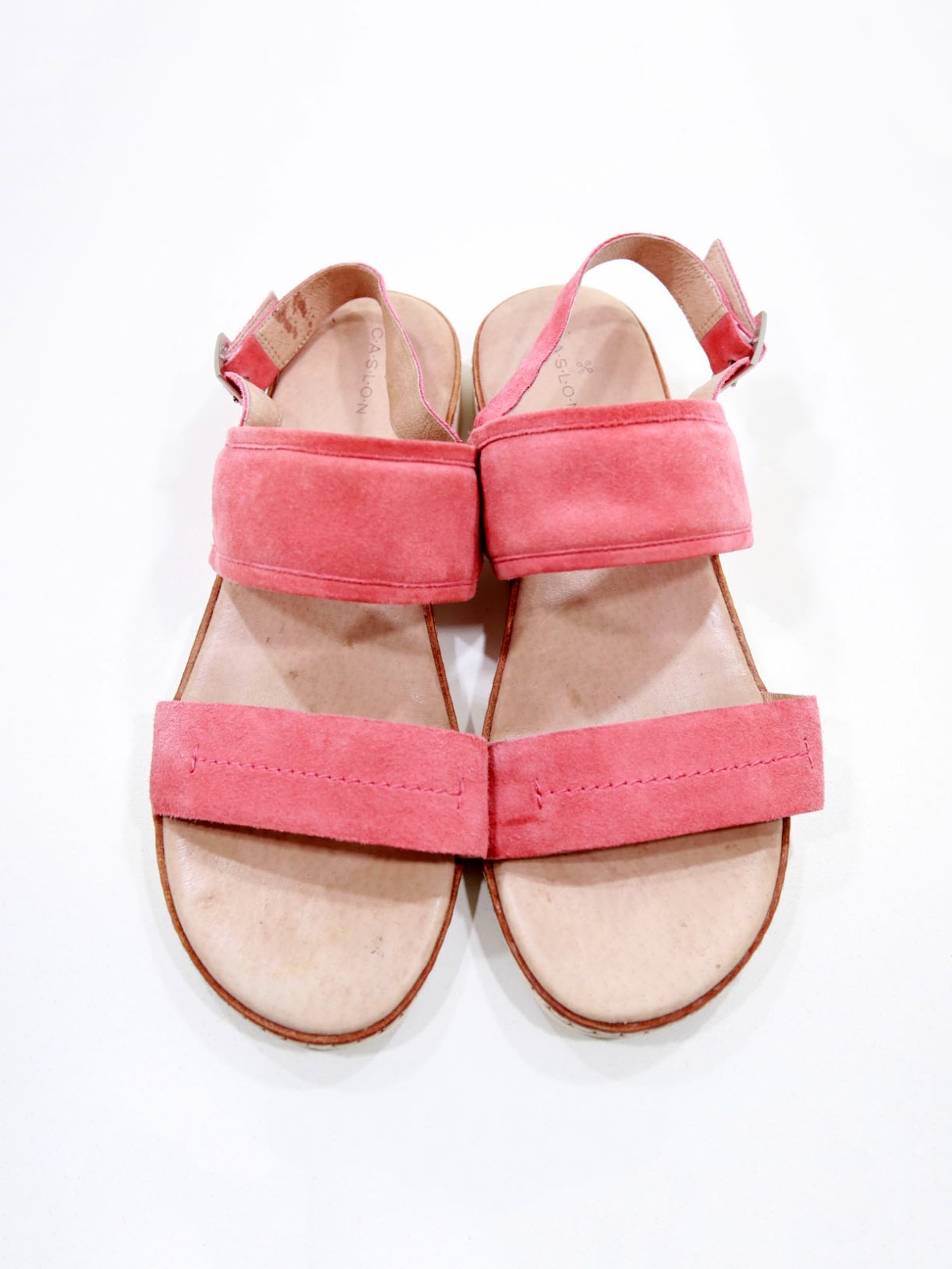 Caslon Claire Salmon Red Suede Leather Flat Slingback Sandals – 9.5