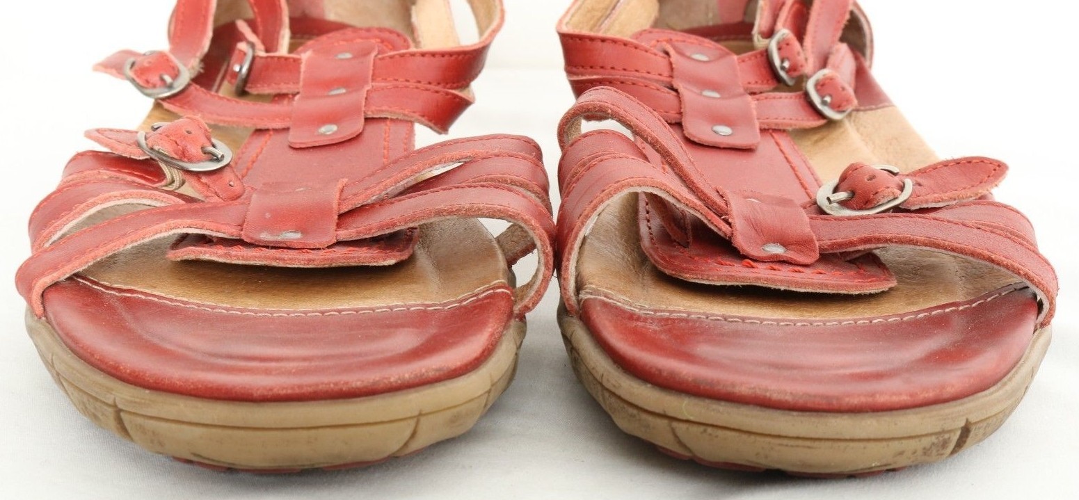 Sanita Red leather Strappy gladiator Studded Sandals shoes EU 42 Women’s US 11.5