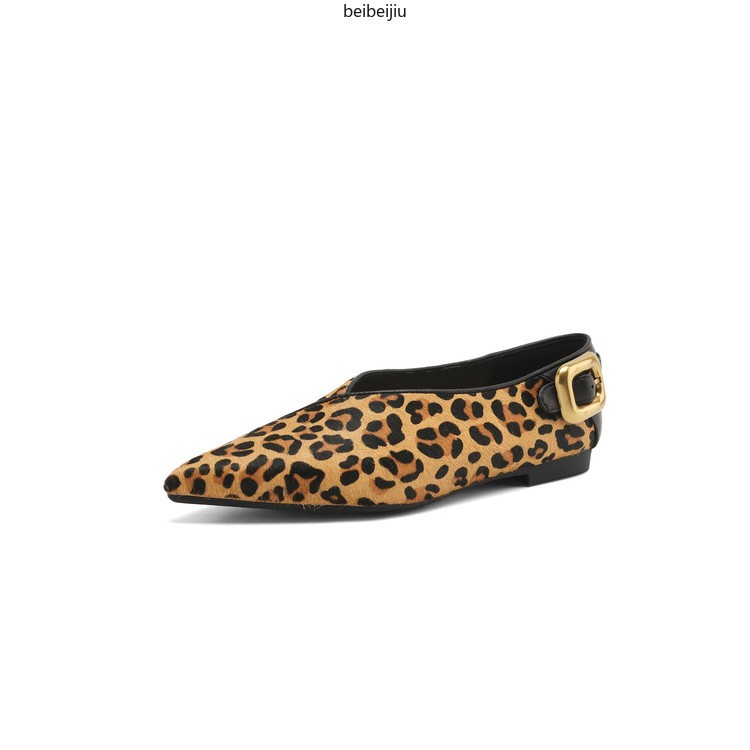 Women’s Flats Slip On Loafers Leopard Weave Alligator Pattern Pointy Toe Shoes