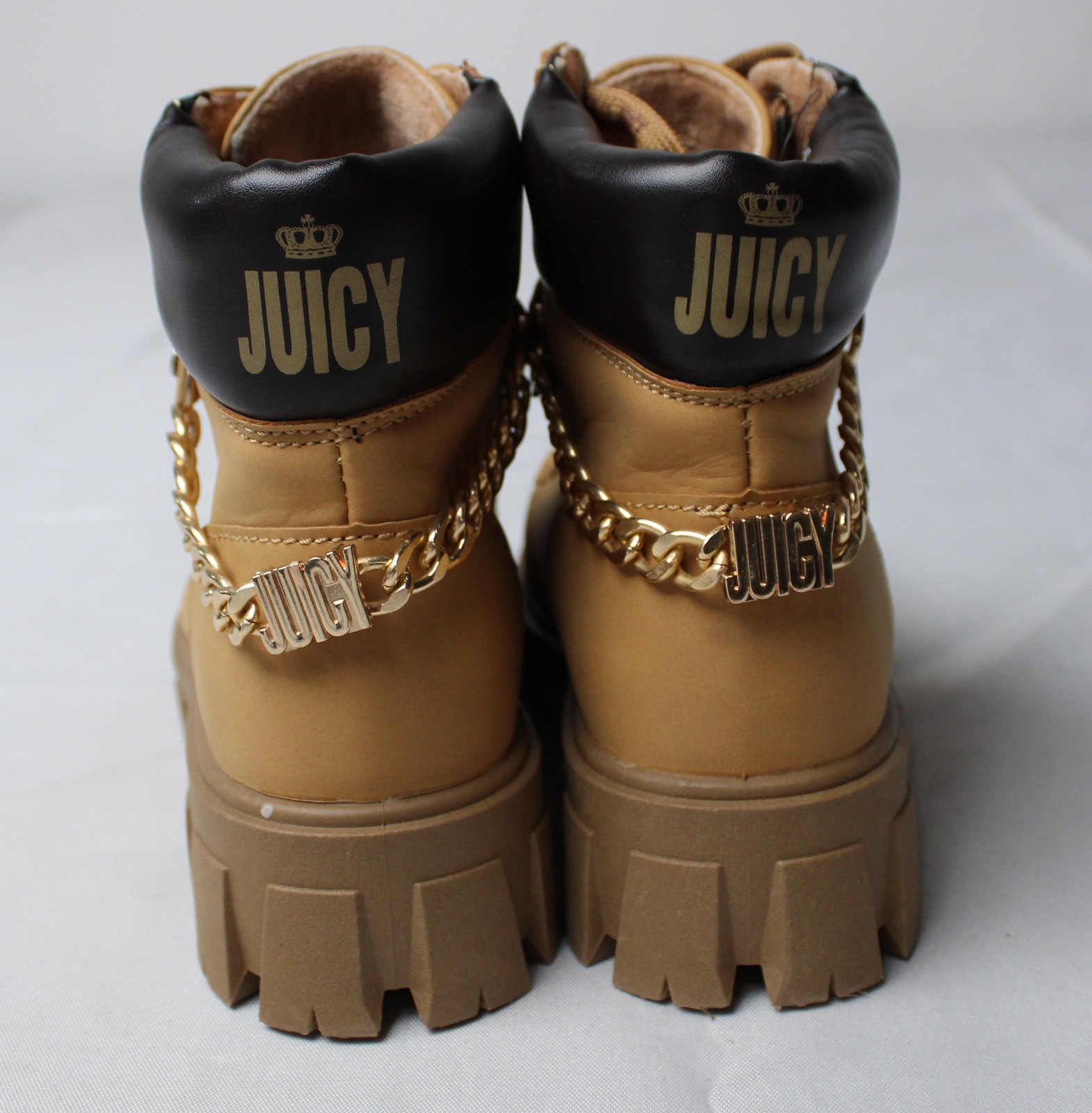 Juicy Couture Women’s Josie Lace Up Block Heel Boots AC2 Wheat/Brown Size: US:6M