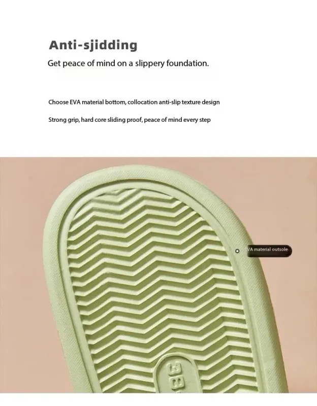 Non Slip EVA Shower Slippers Soft Sole Bathroom Sandals Unisex
