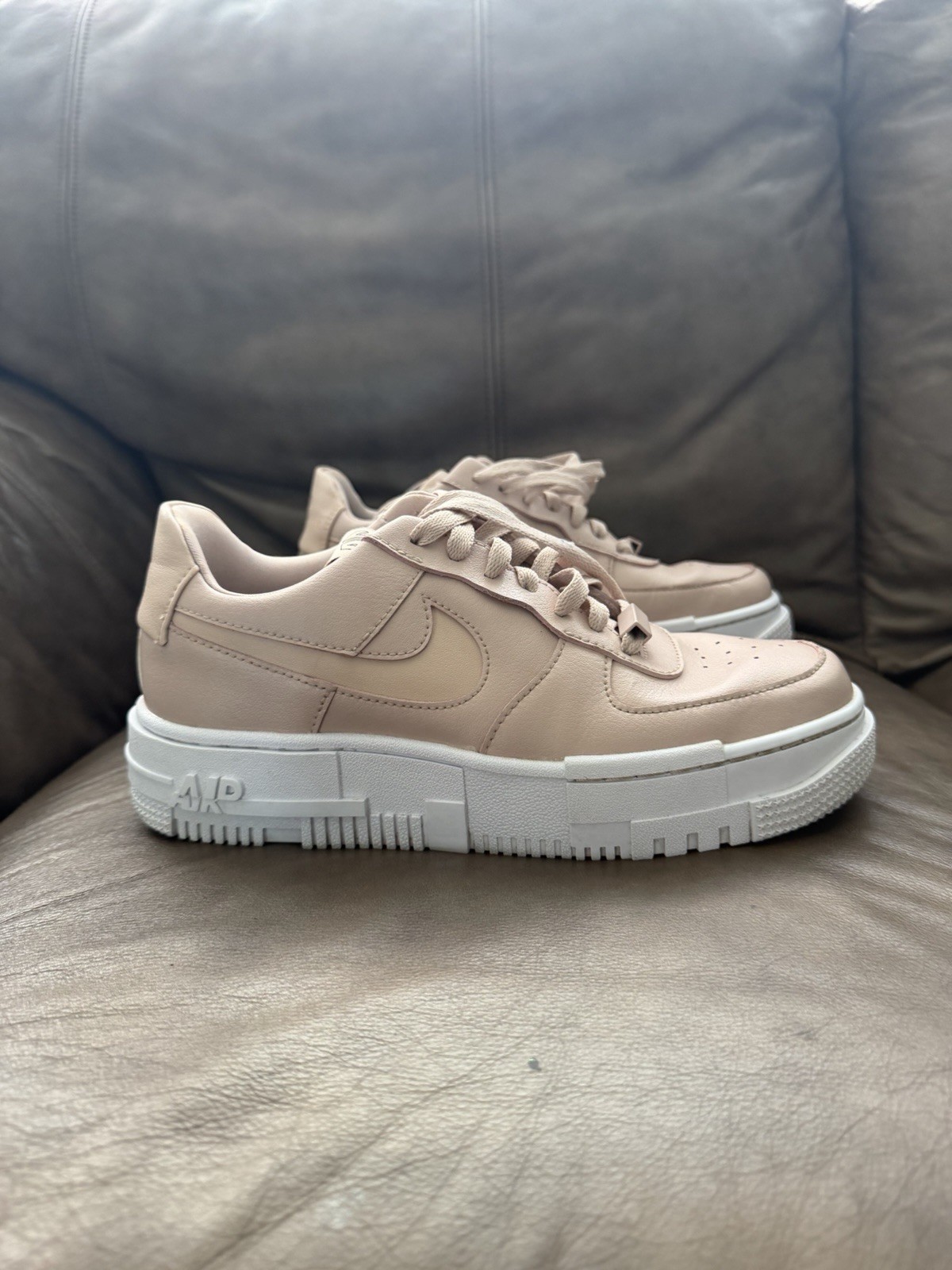 Nike Air Force 1 Pixel Women’s Low Top Leather Lace-Up Sneakers Pink/White