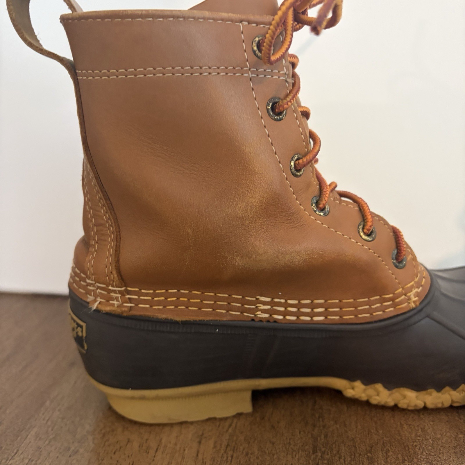 LL Bean Women’s 8M Brown Leather Unlined Hunting Duck Bean Boots