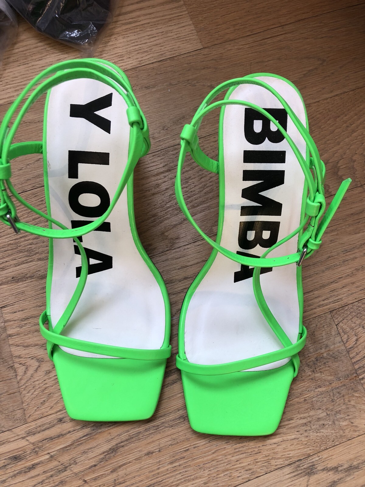 Bimba y lola Green leather high-heeled sandals size 37