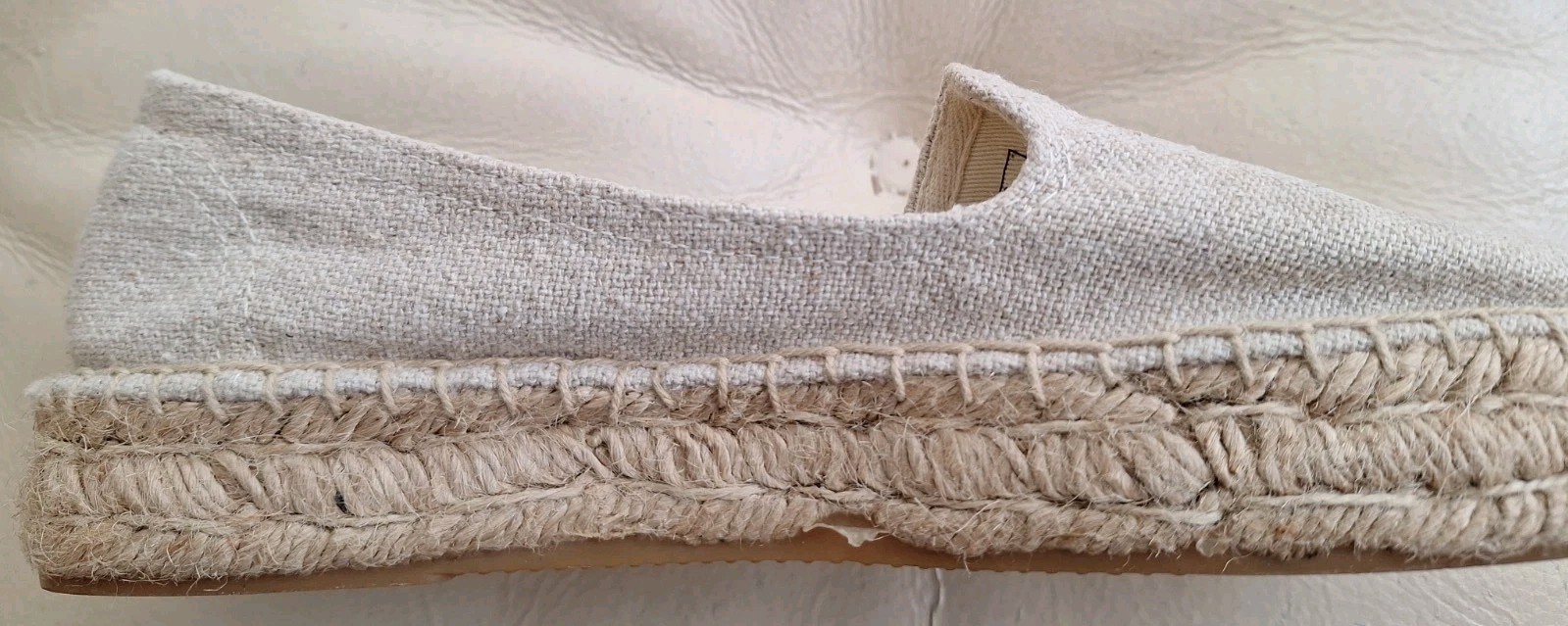 Mary Matson Soludos Sz 7.5 EU 38 UK 5.5 Lobster Crab Beige Canvas Espadrille