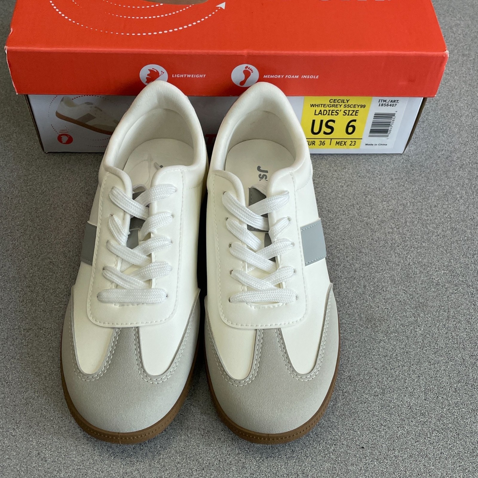 NEW J Sport Cecily Women’s Size 6 Sneakers White & Grey
