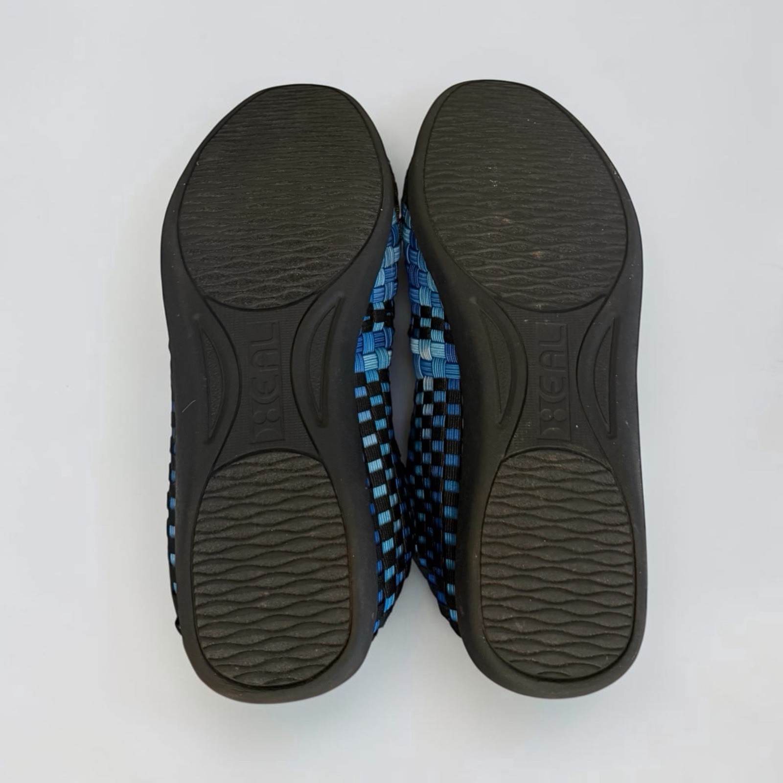 HEAL Select Made In Italy Blue Woven Elastic Comfort Flats Shoes Size 8.5 / 40