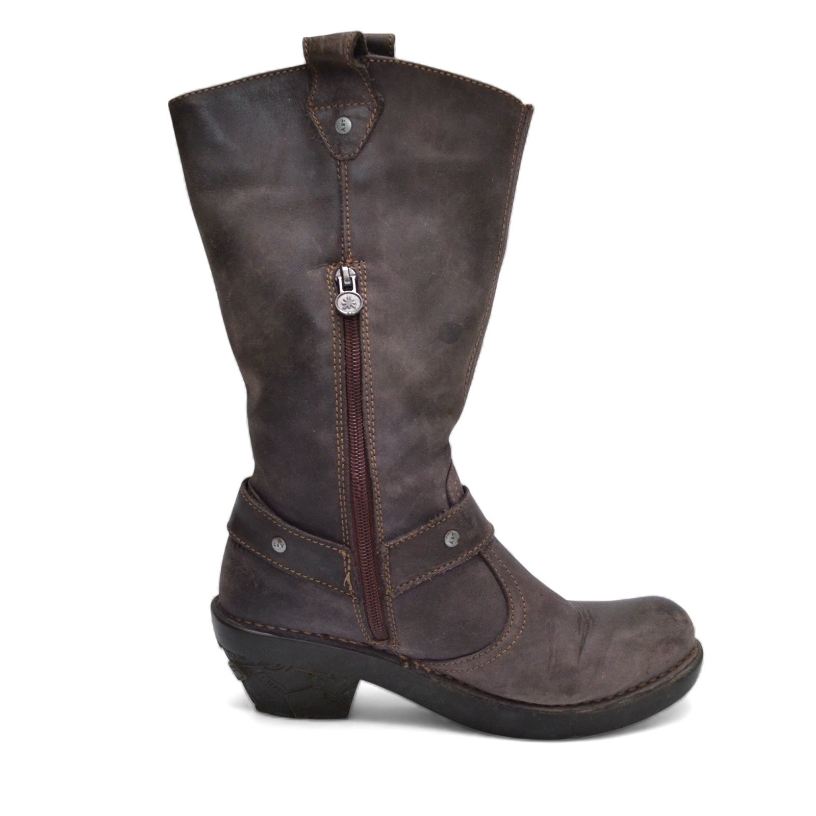 The Art Company 100% Leather Brown Western Biker Boots Size 37