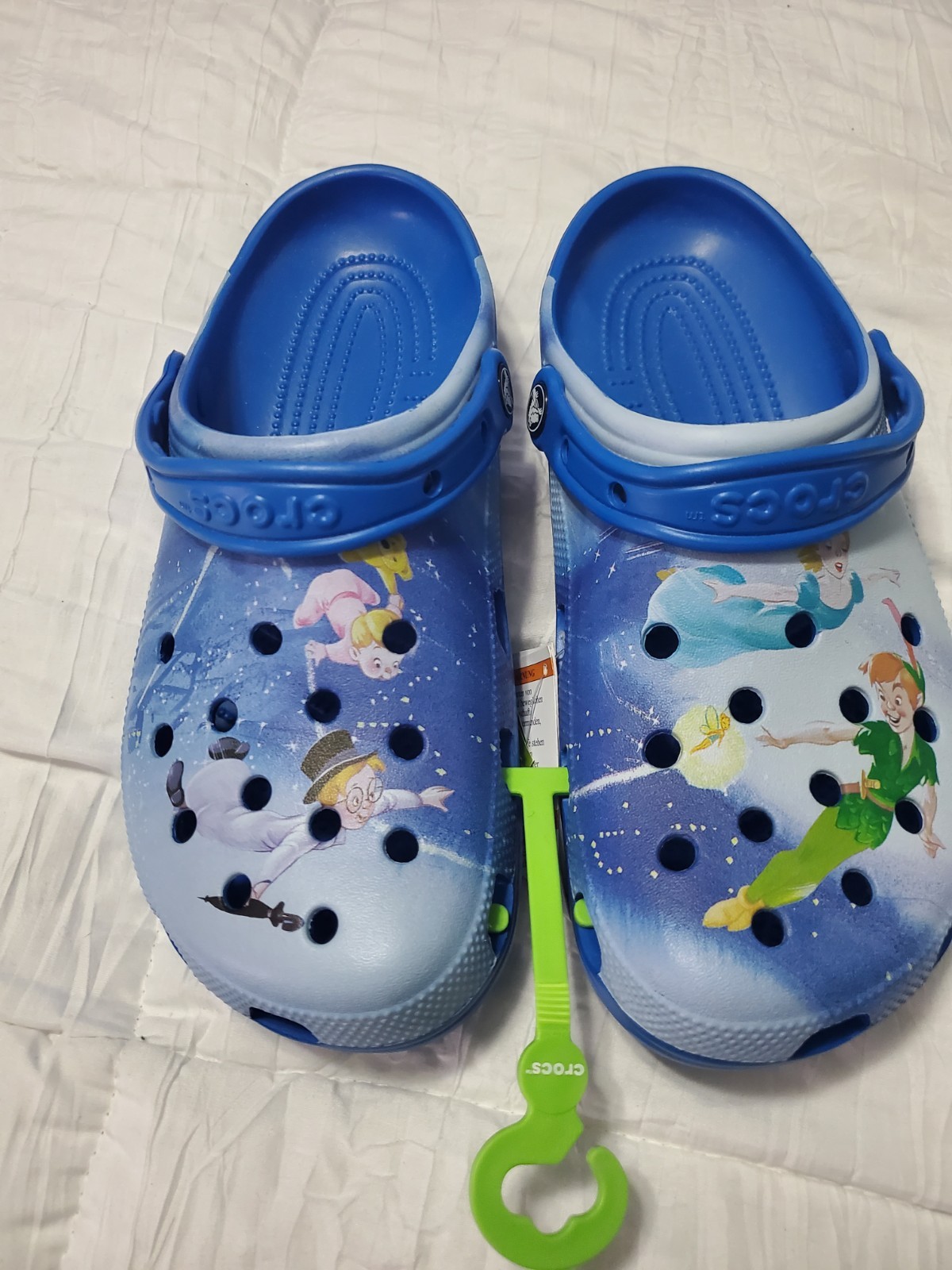Disney Park Peter Pan Crocs ~ Classic Clog Casual Shoes ~ Size W 11/ M 9 ~ NWT