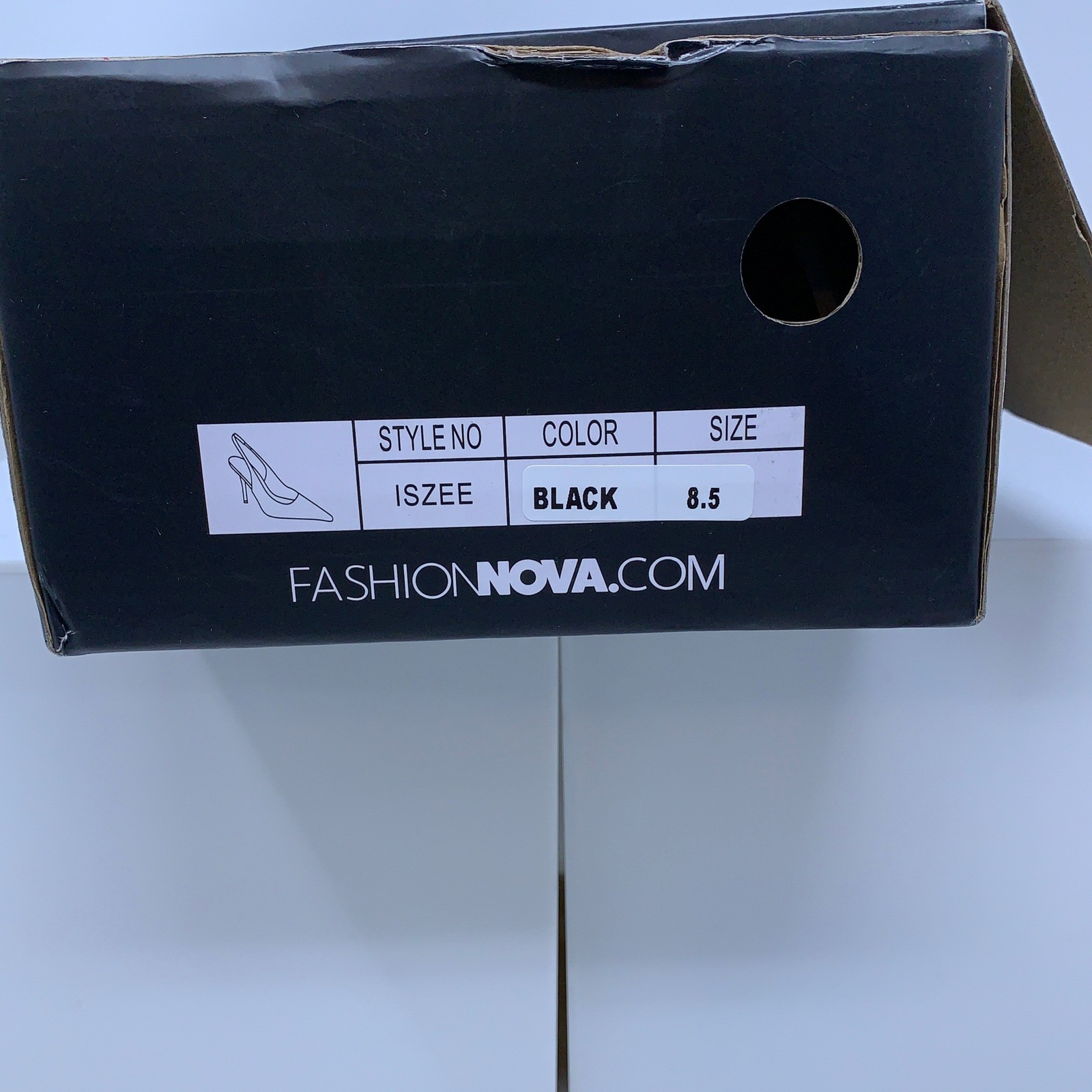 Fashion Nova Womens 8.5 Black Iszee Pointed Toe Slingback Stiletto Heel Pumps