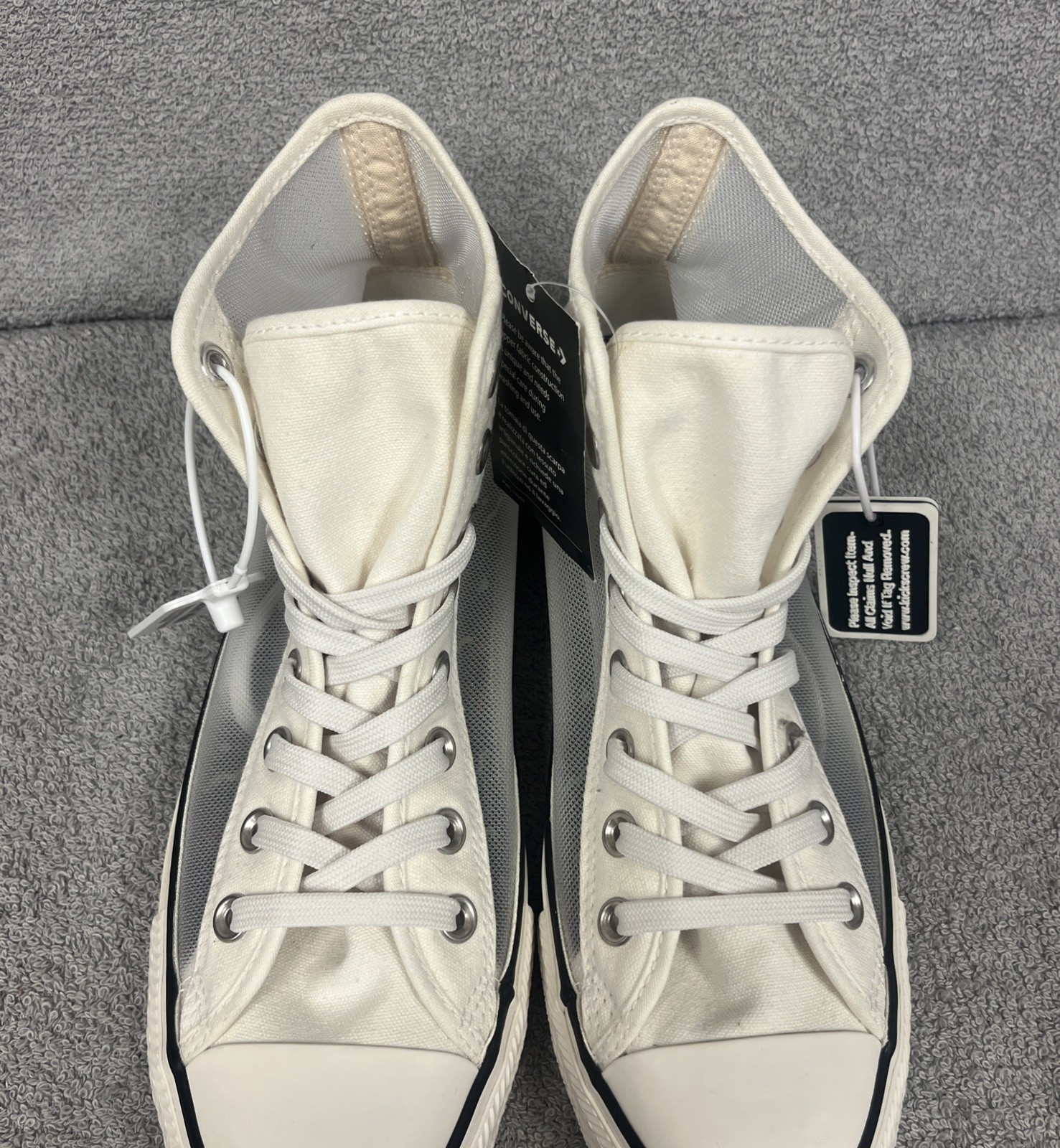 Converse Chuck Taylor All Star Ladies See Thru White High Sneakers Size 9