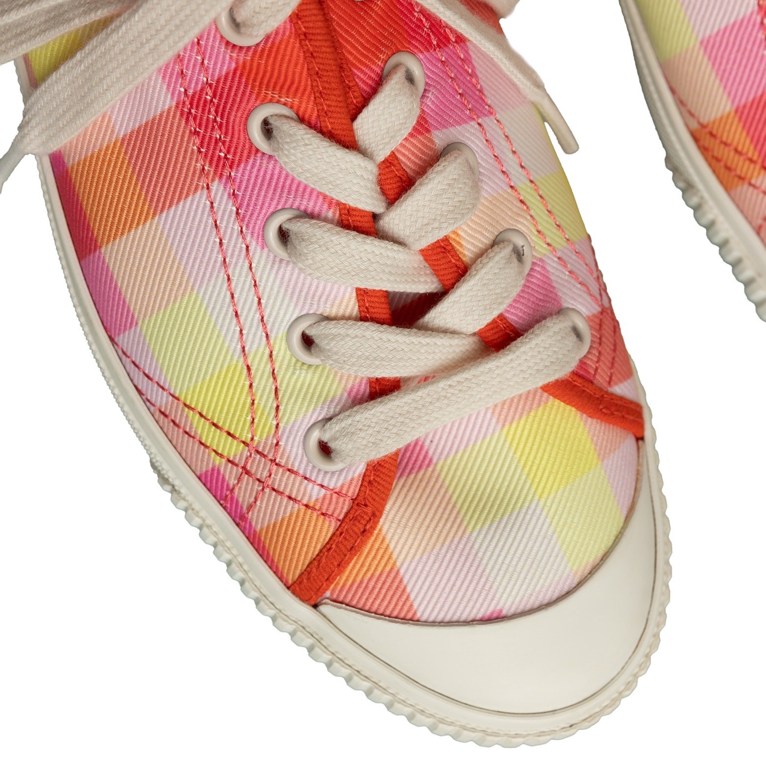 Women’s Designer Kate Spade New York Tennison Pink Madras Low-Top Sneakers Flats
