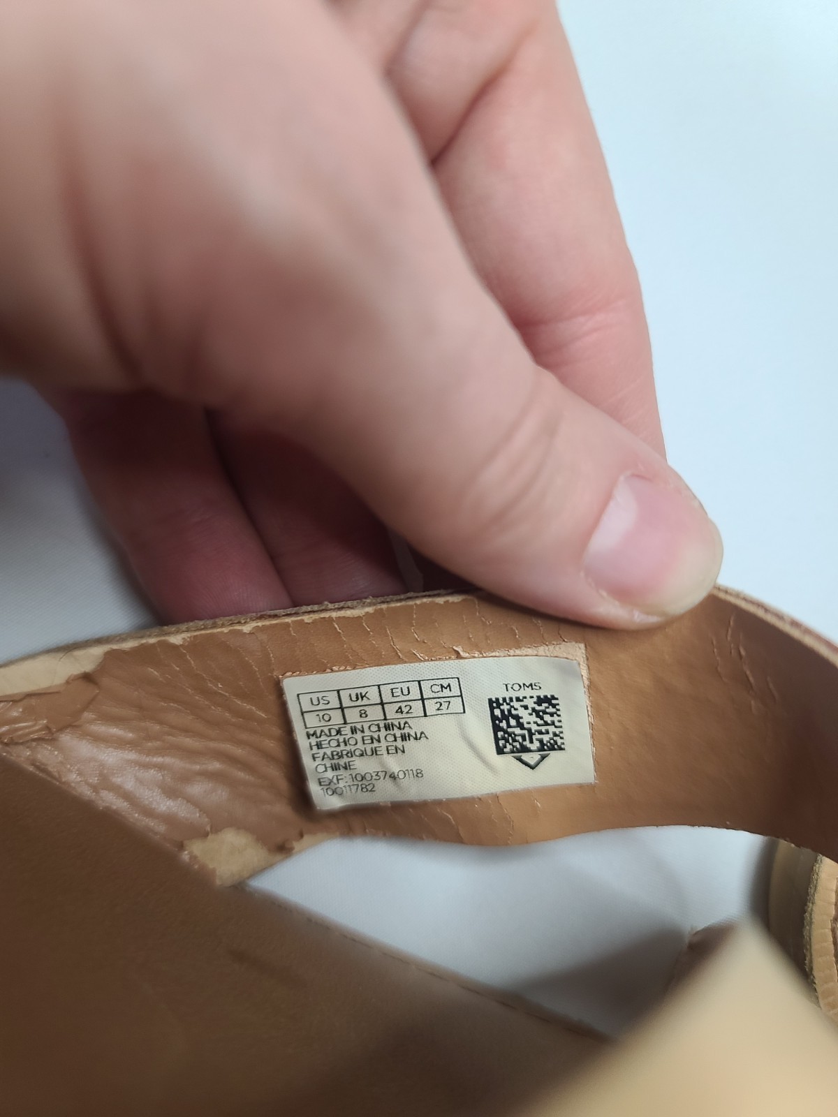 TOMS Women’s Crisscross Slide Sandals Tan Leather Size 10