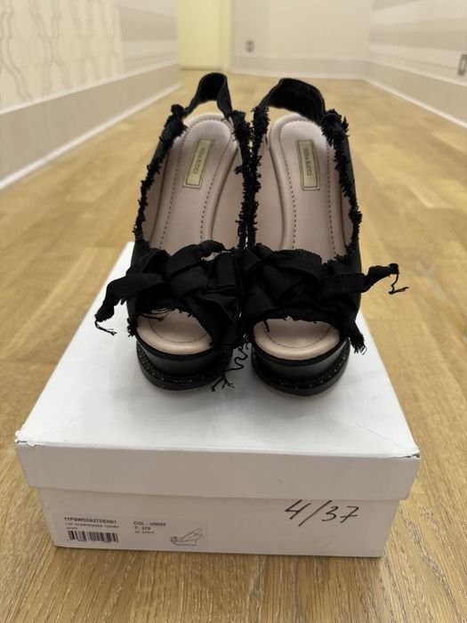 Women Heels Black Textile 37 #7E3K