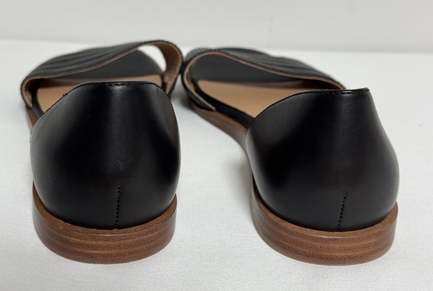 Madewell The Nelda Black Leather d’Orsay Flats Sz 9 M