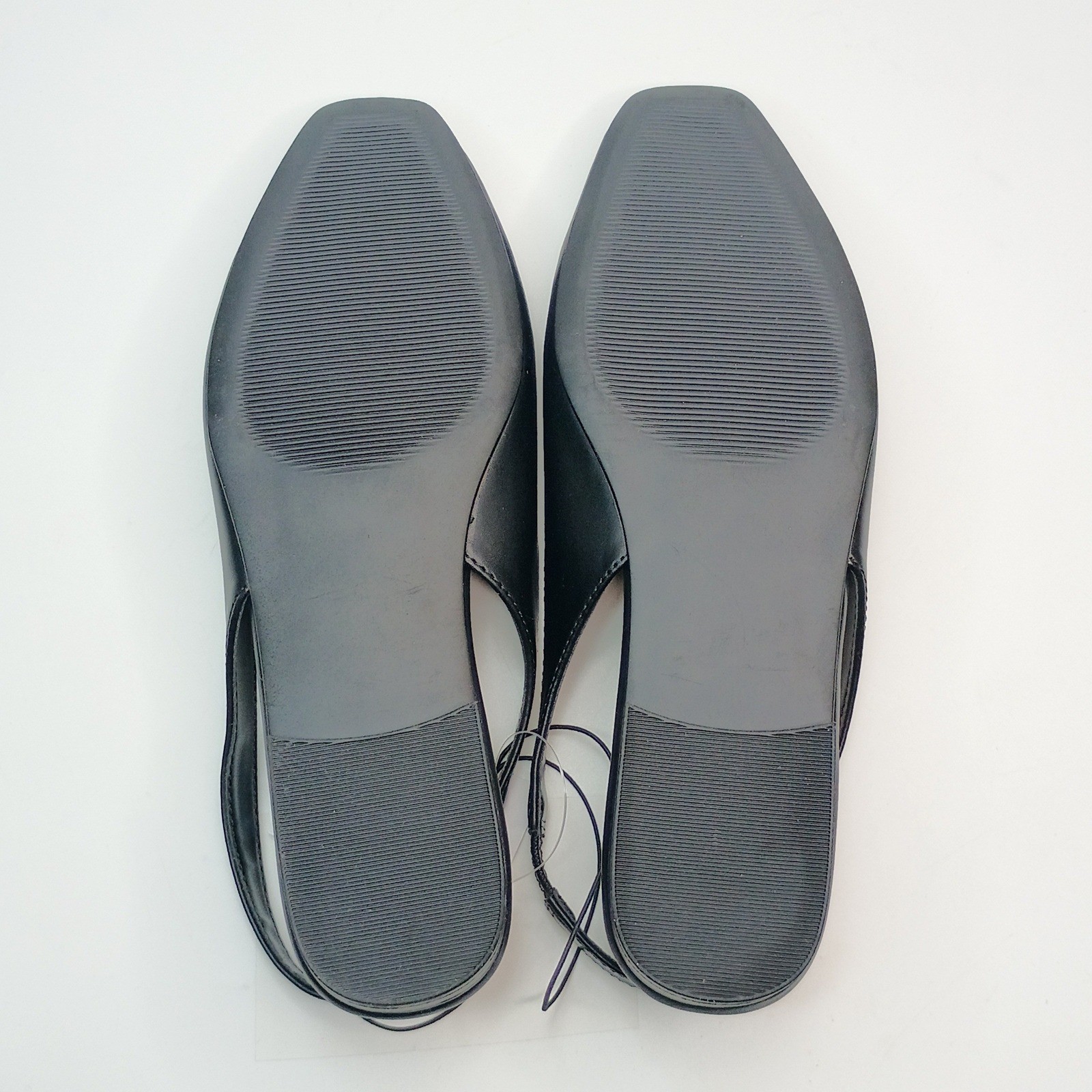 Kensie Felice Slingback Flat Women Size 7.5 Black Faux Leather KS252490