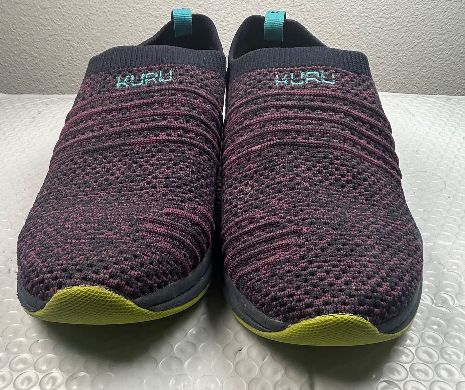 KURU Stride Slip-on Sneakers Women’s Size 8.5 Purple Mesh Knit Teal Shoes