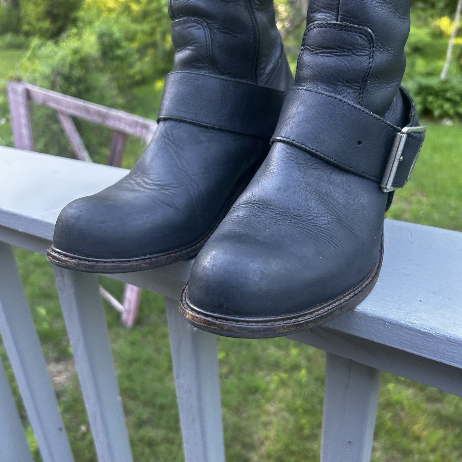 John Fluevog Adriana Luna Tall Buckled Leather Riding Boots *SEE SIZE NOTES!*
