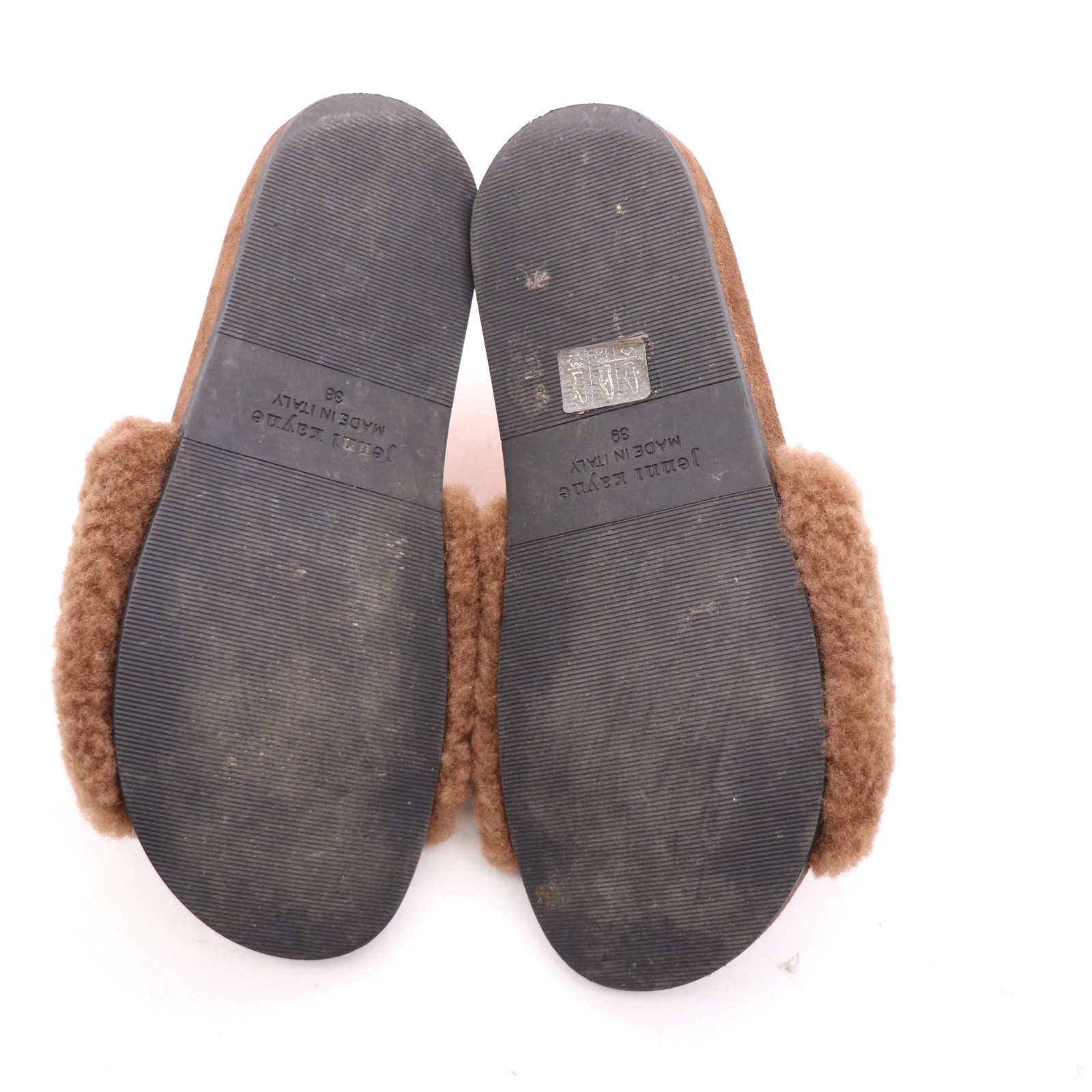 Jenni Kayne Shearling Mules Brown Flats Sandals Women’s Size EU 38 Slip On