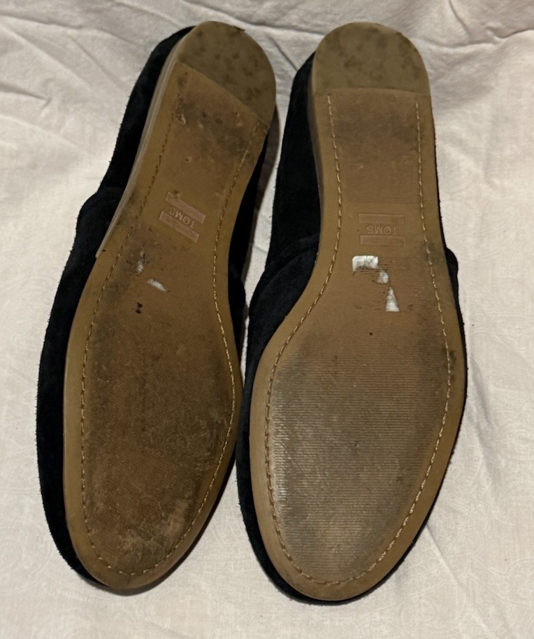 Toms Kelli Tie Front Black Suede Flats US Shoe Size Women’s 9