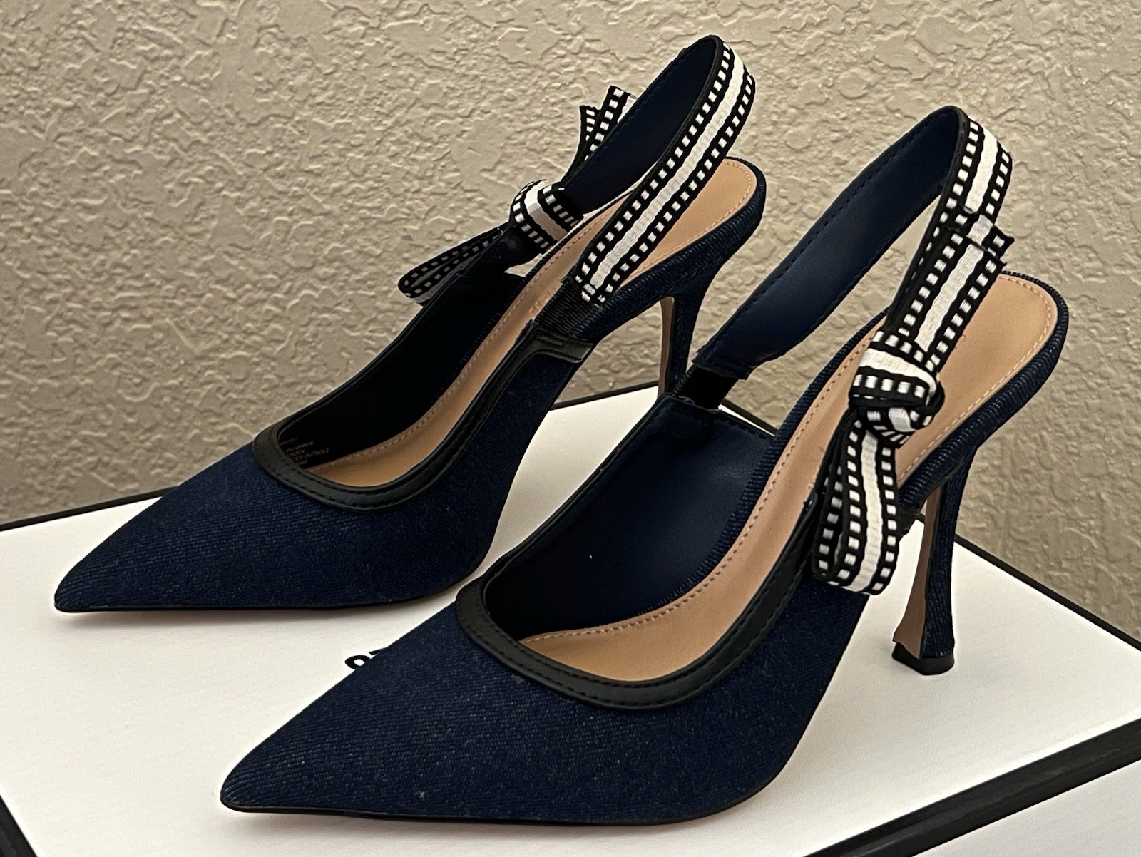 Steve Madden Women’s Bri Dark Denim Design Heels Size-6.5
