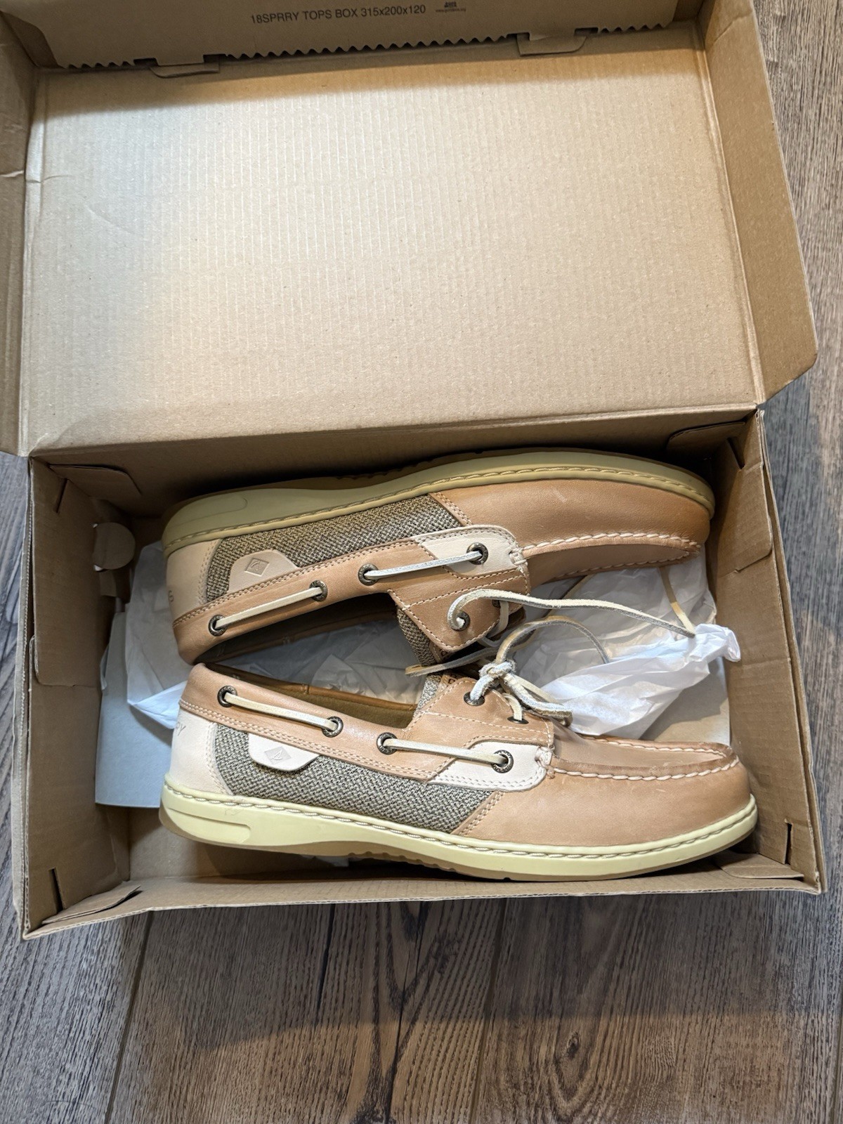 Sperry Women’s Bluefish 2 Eye Linen/Oat Shoes, Size 10